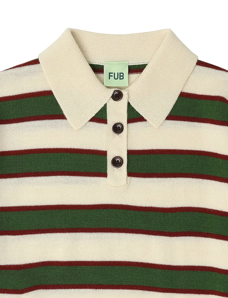 FUB - Striped Polo - polo krekli ar garām piedurknēm - ecru - 2