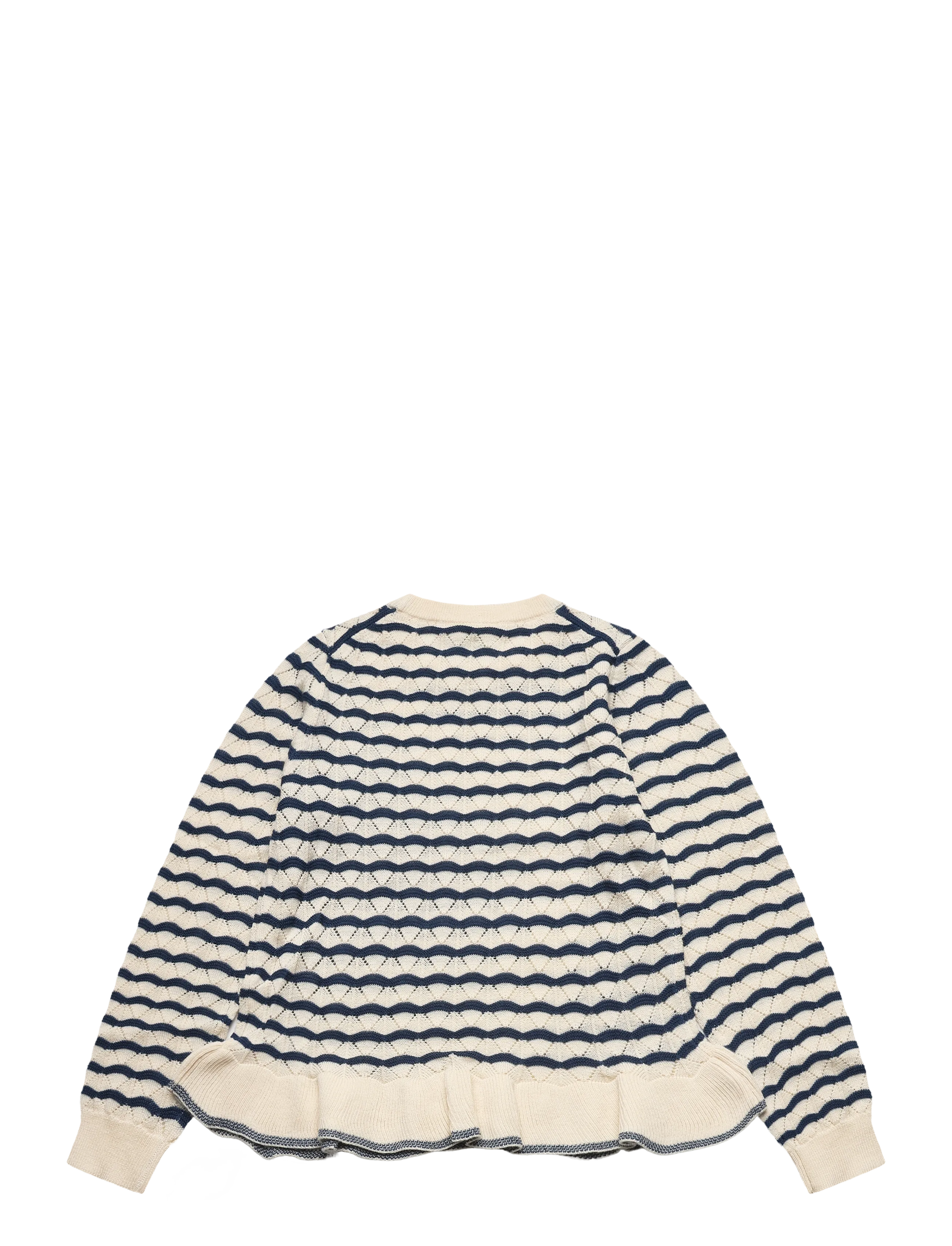 FUB - Pointelle Tee - trøjer - ecru/deep indigo - 1