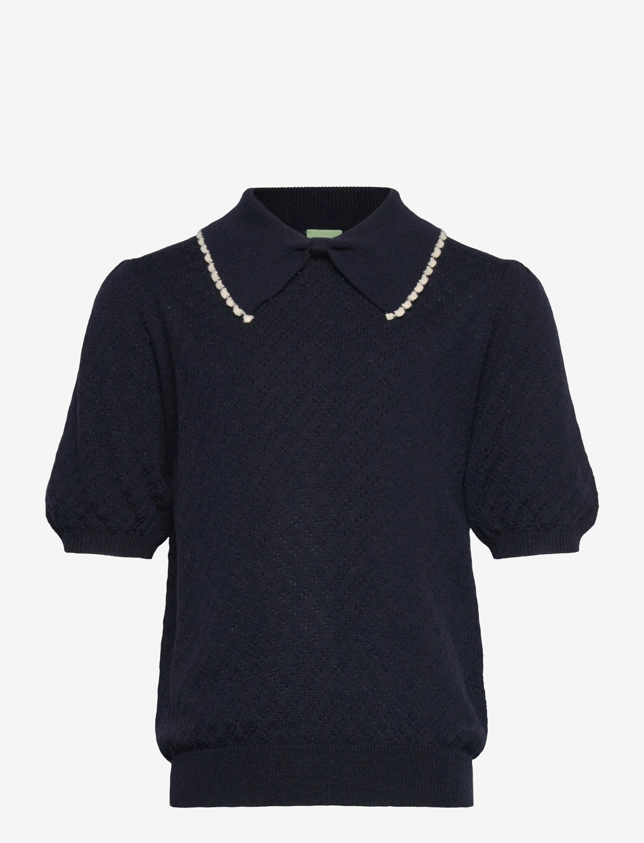 FUB - Pointelle Polo - short-sleeved polos - dark navy - 0