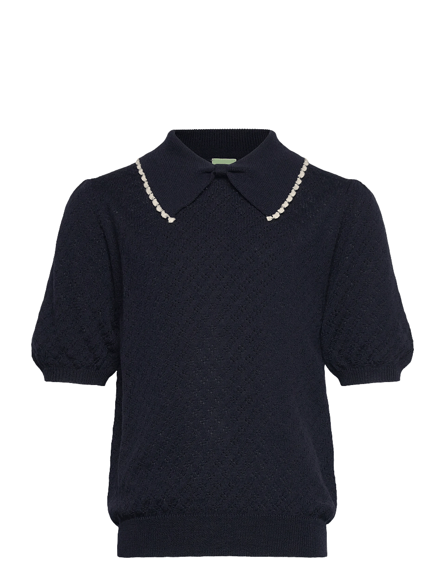 FUB - Pointelle Polo - lühikeste varrukatega polod - dark navy - 0