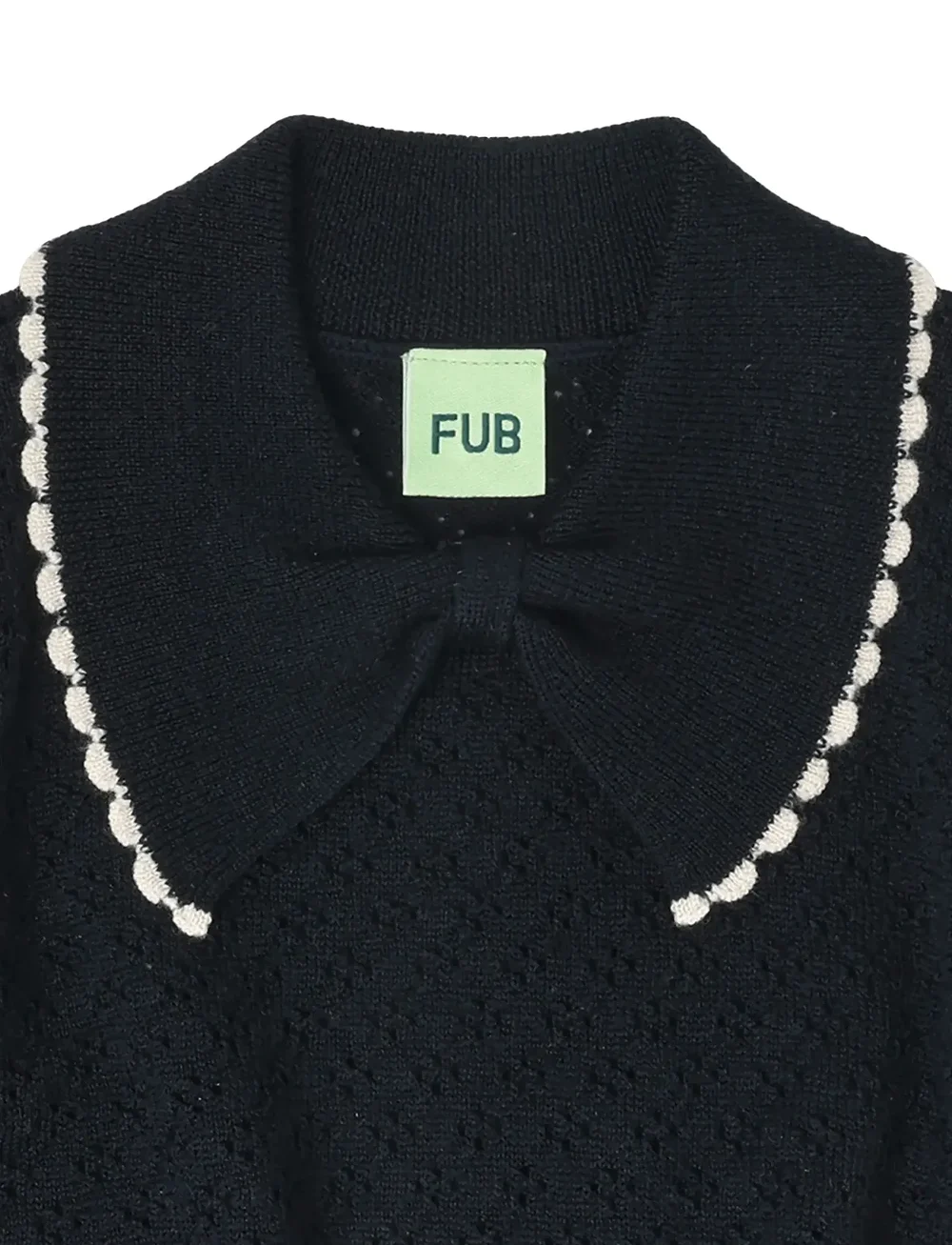 FUB - Pointelle Polo - kortärmade pikéer - dark navy - 2