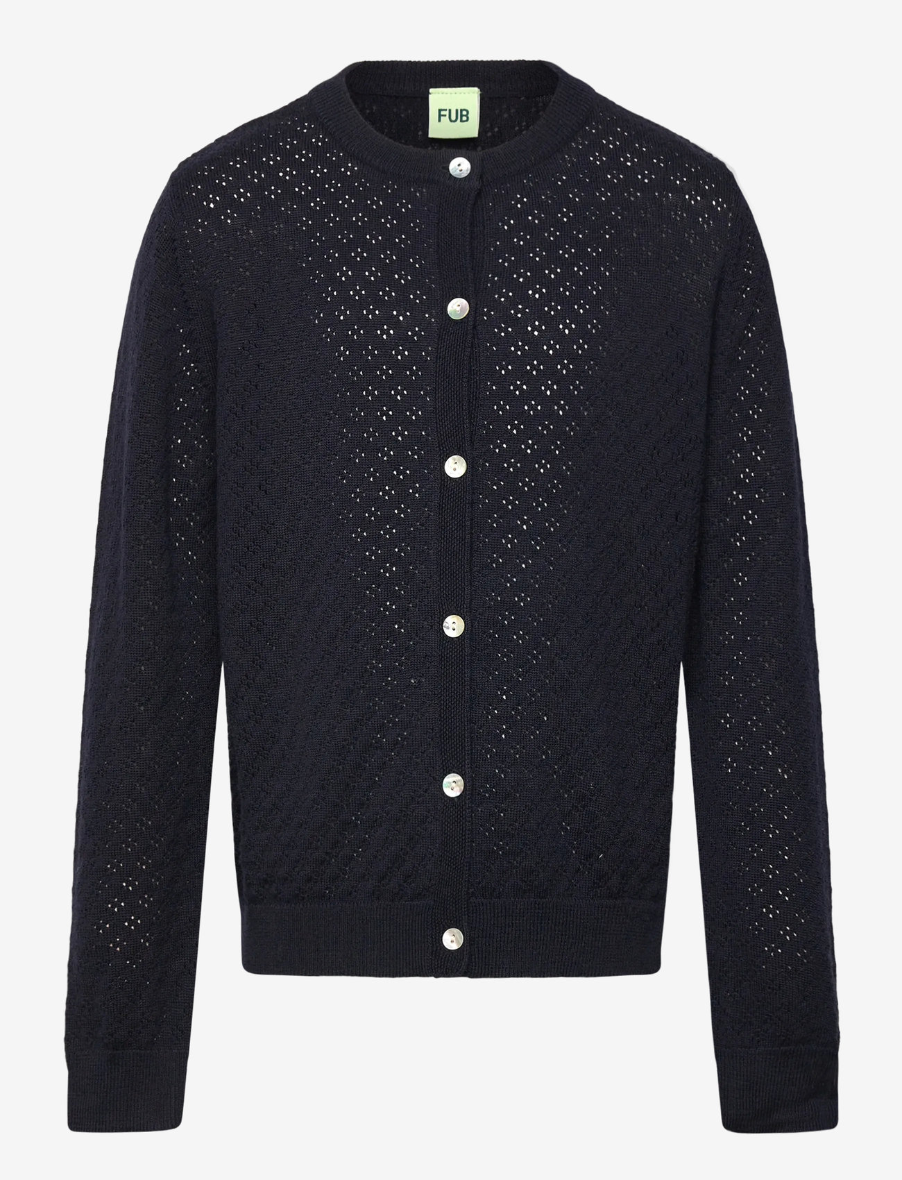 FUB - Pointelle Cardigan - koftor - dark navy - 0