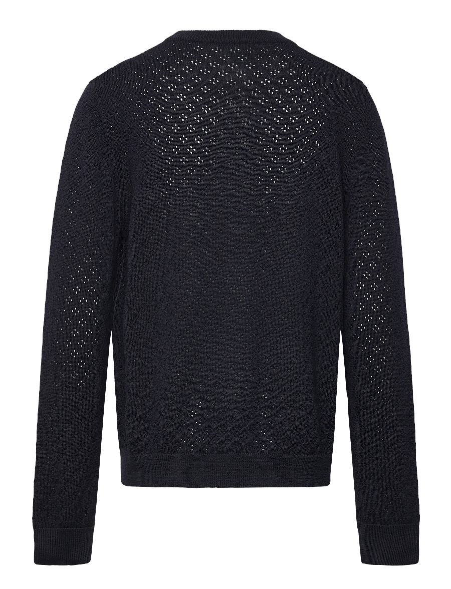 FUB - Pointelle Cardigan - susegamieji megztiniai - dark navy - 1