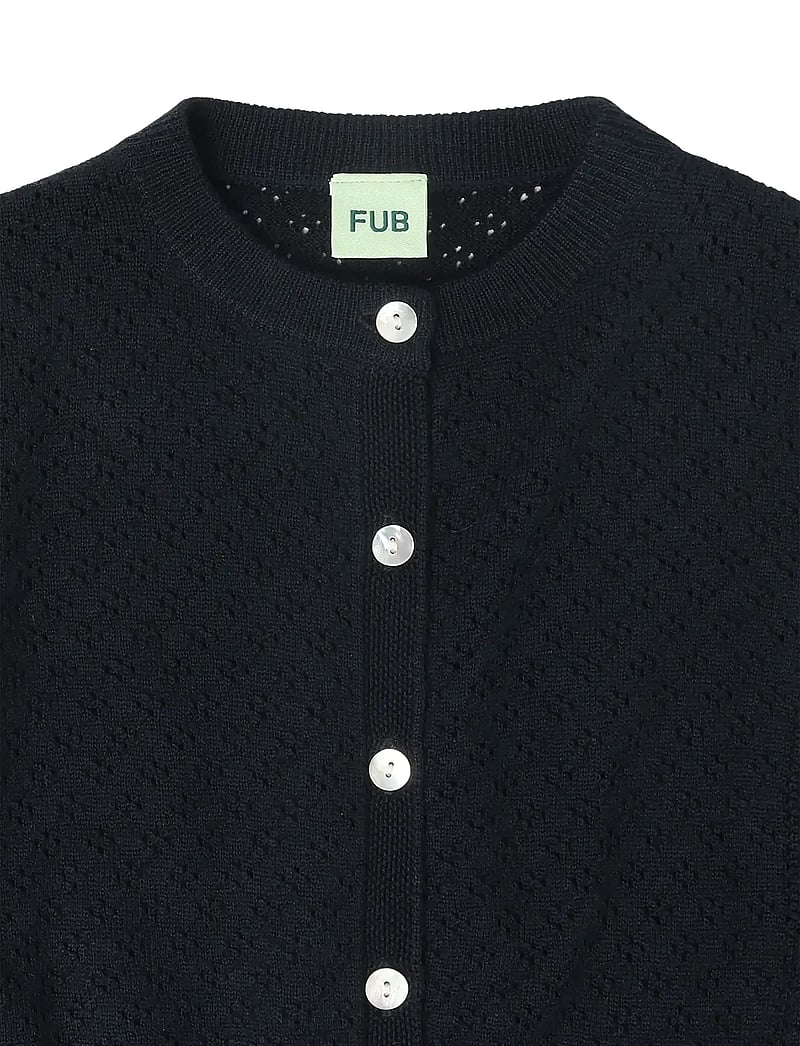 FUB - Pointelle Cardigan - koftor - dark navy - 2
