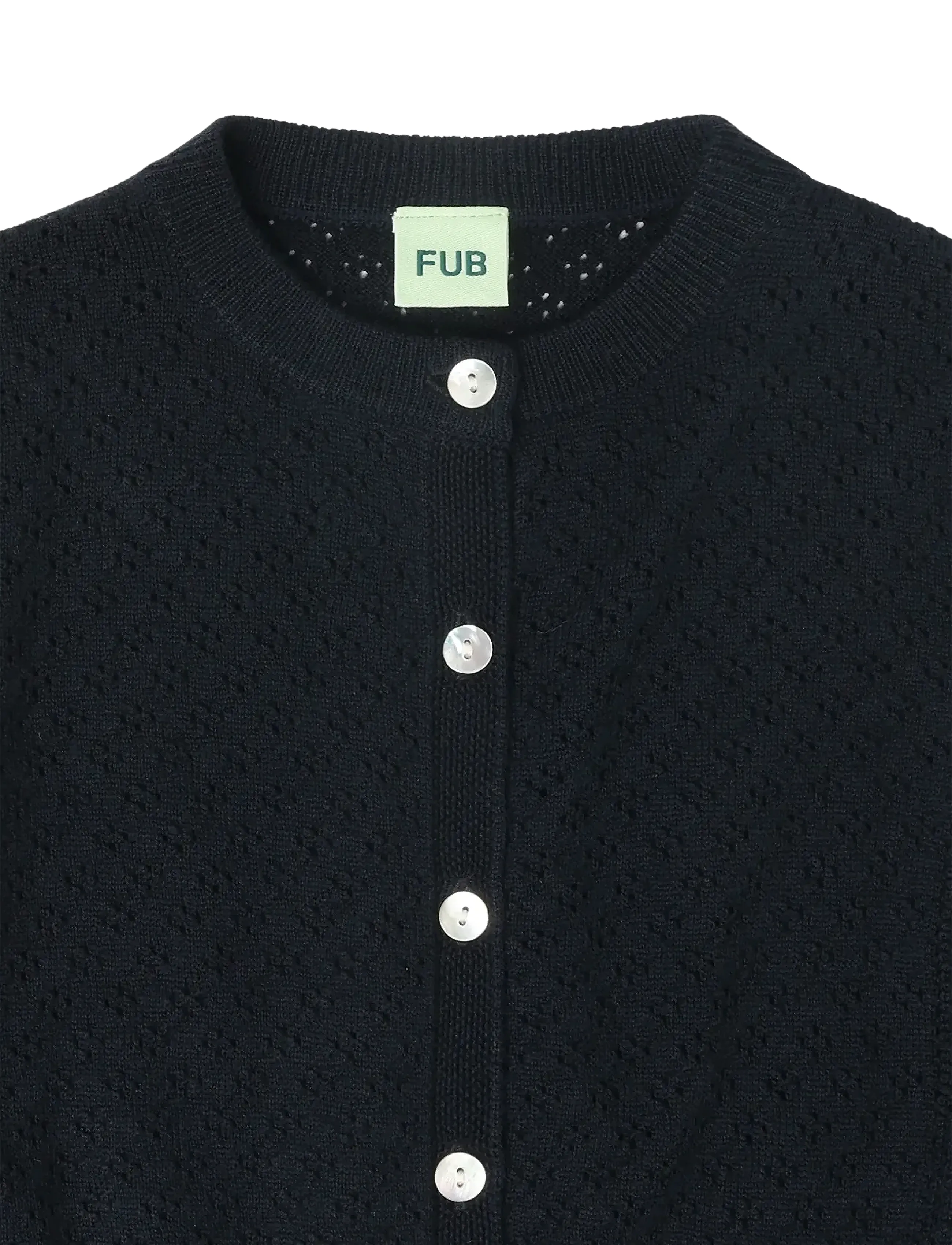 FUB - Pointelle Cardigan - susegamieji megztiniai - dark navy - 2