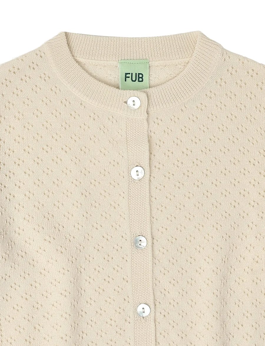 FUB - Pointelle Cardigan - cardigans - ecru - 2
