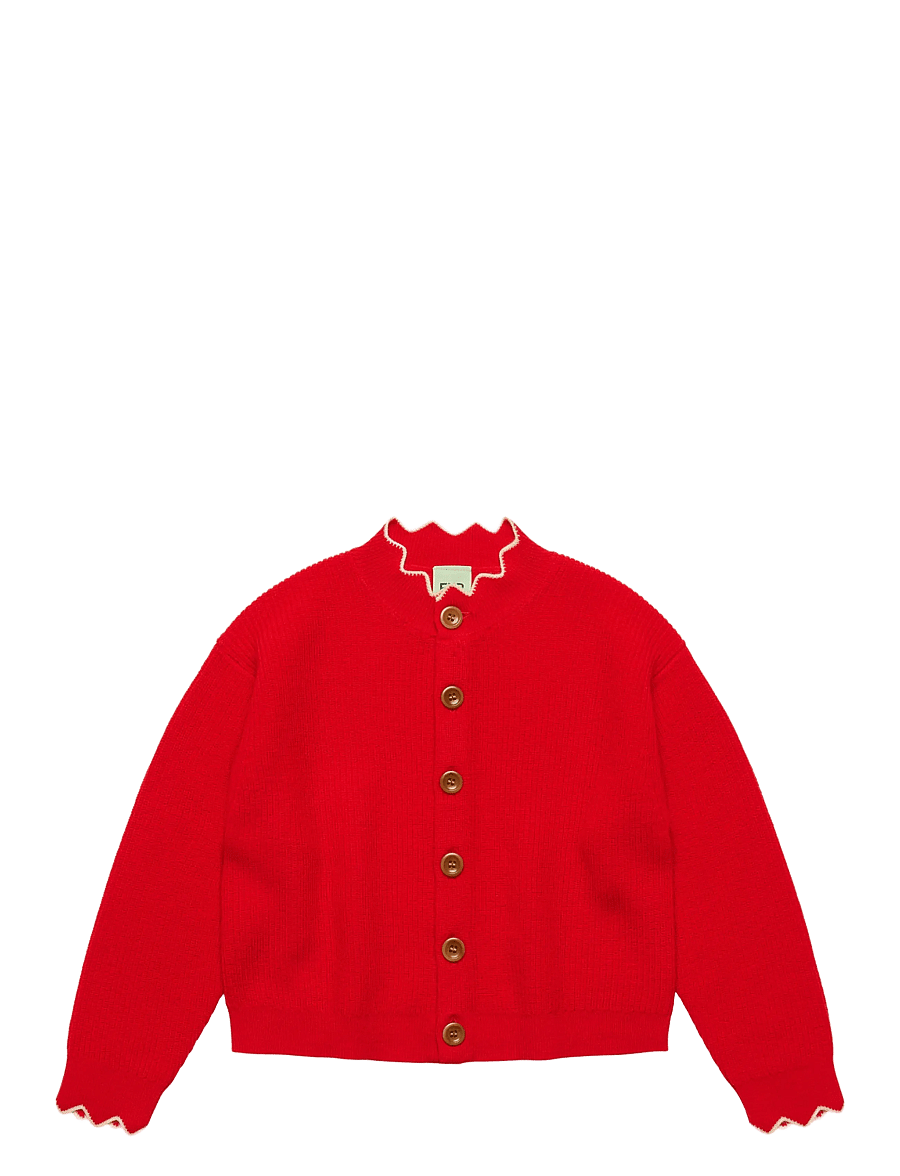 FUB - Rib Cardigan - cardigans - classic red - 0