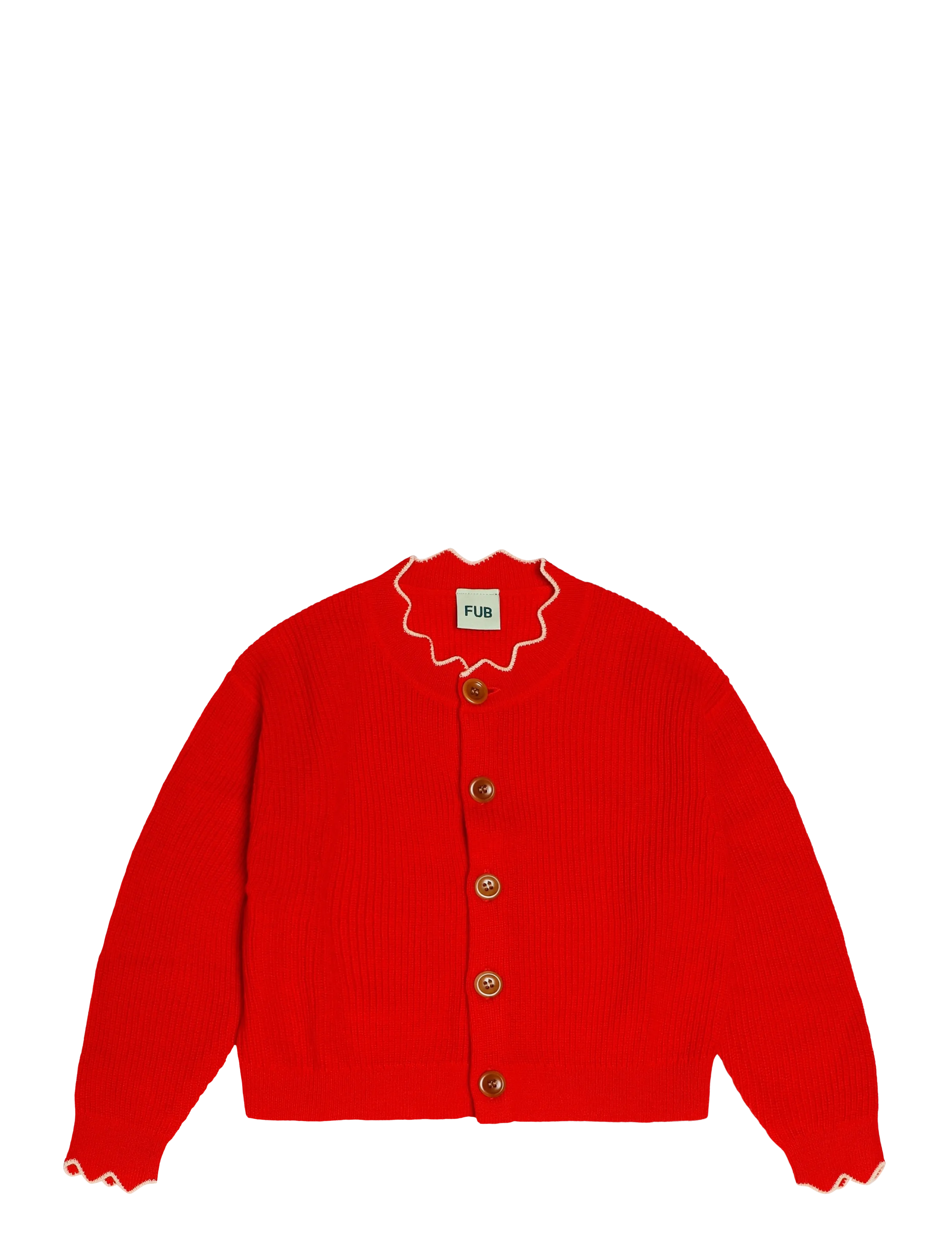 FUB Rib Cardigan - Kardiganid - CLASSIC RED / red