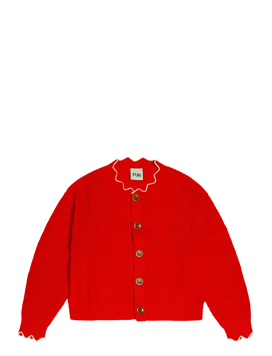 FUB - Rib Cardigan - koftor - classic red - 0