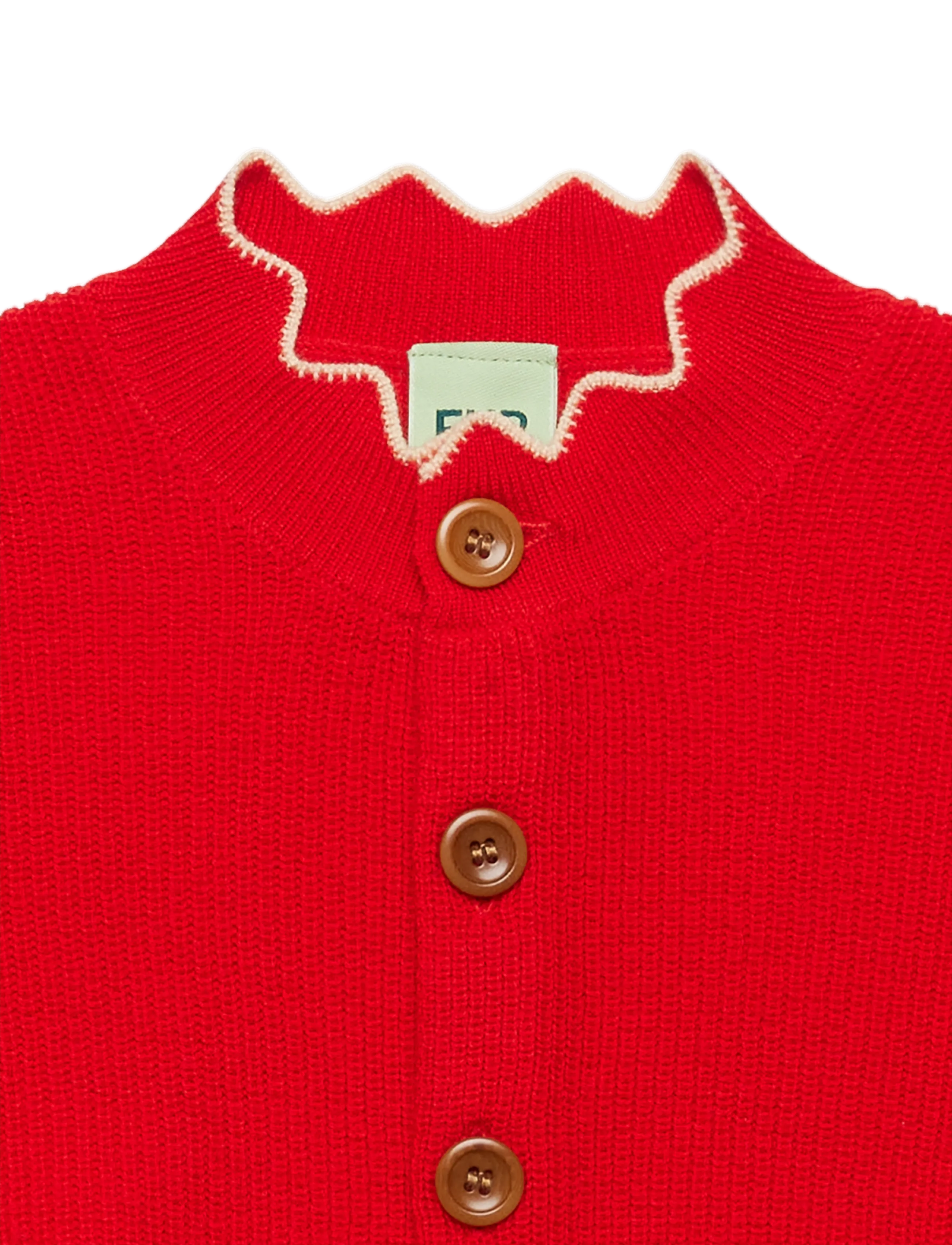 FUB - Rib Cardigan - cardigans - classic red - 1