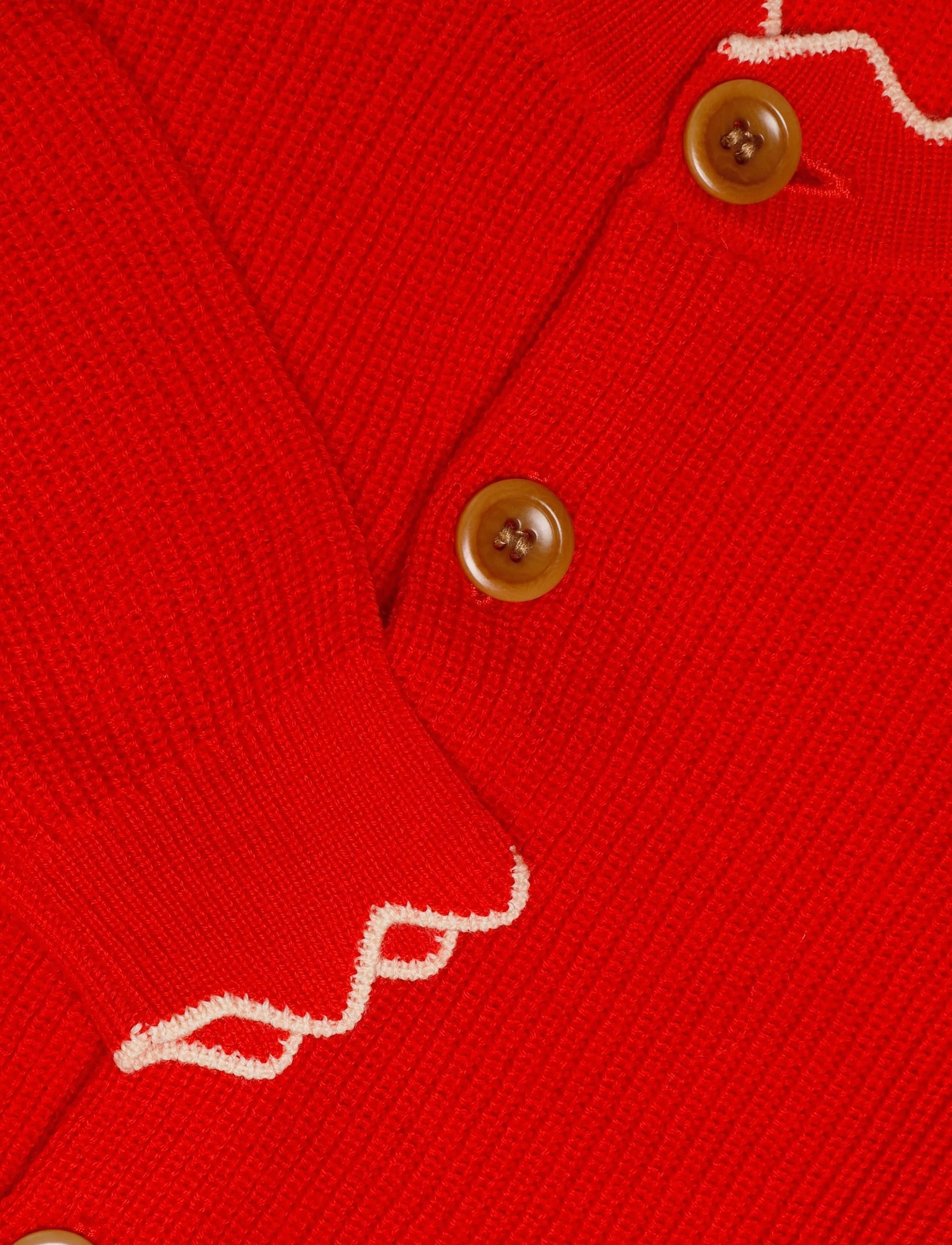 FUB - Rib Cardigan - koftor - classic red - 2