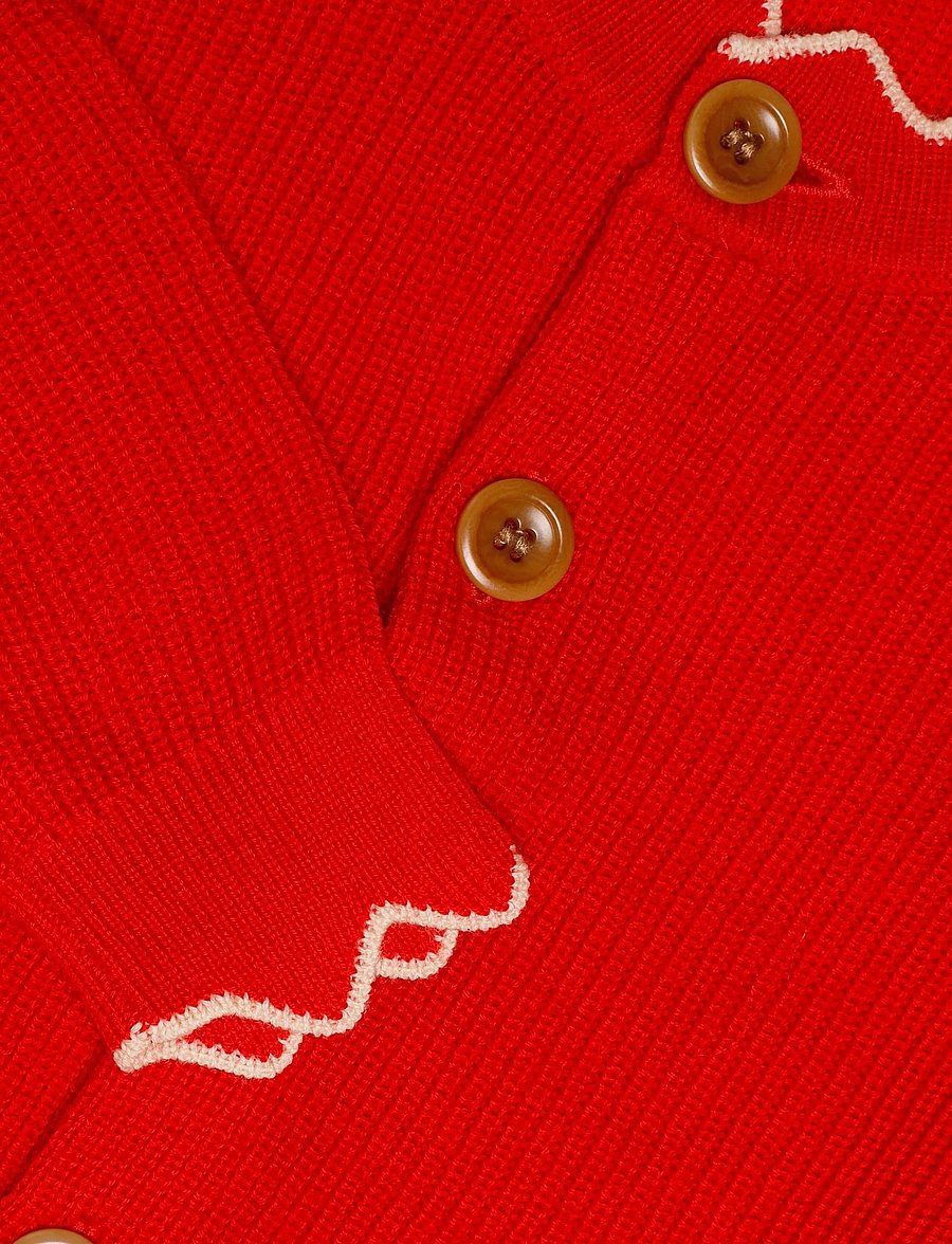 FUB - Rib Cardigan - koftor - classic red - 2