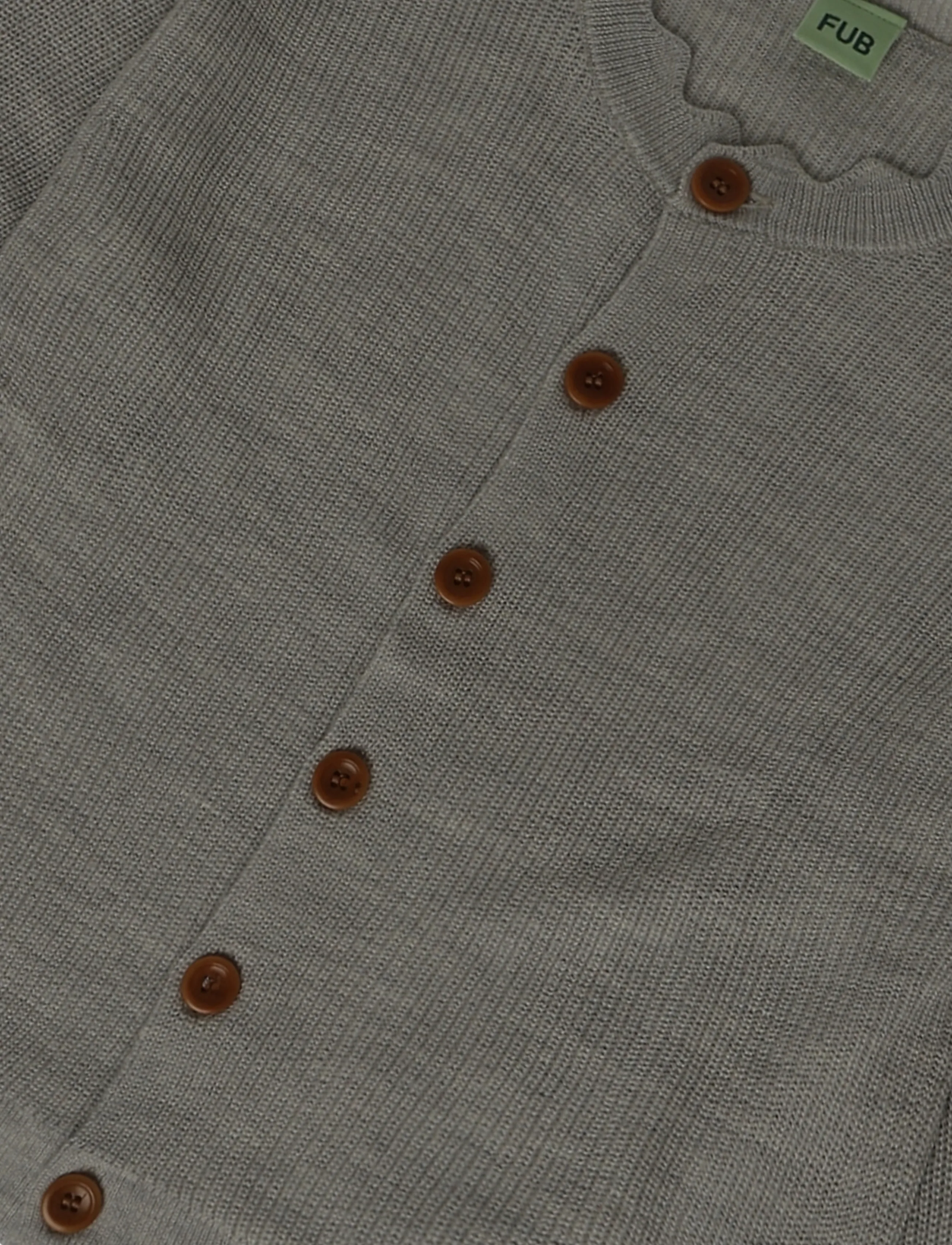 FUB - Rib Cardigan - kardigani - light grey melange - 2