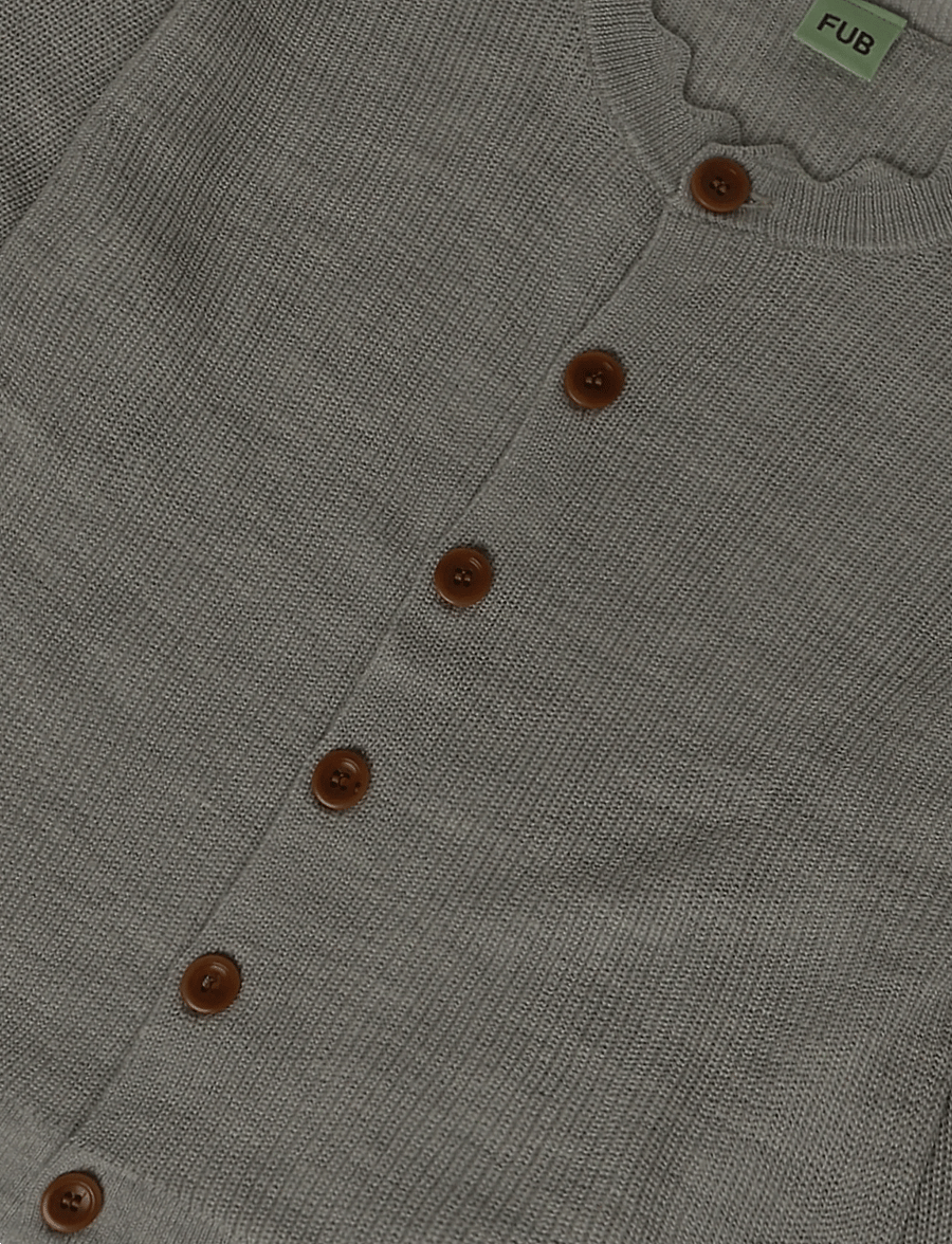 FUB - Rib Cardigan - kardigani - light grey melange - 2