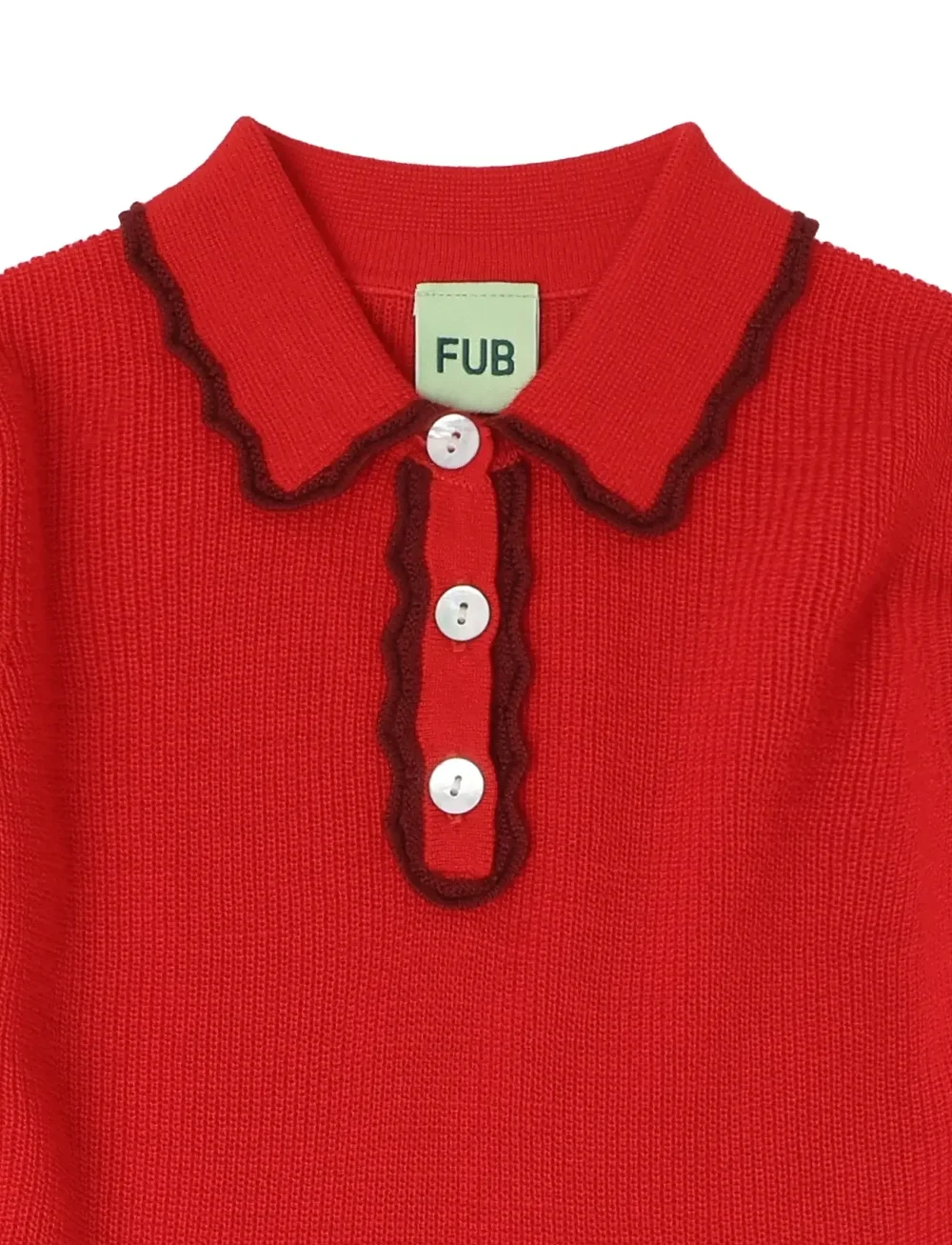 FUB - Peblum Dress - long-sleeved casual dresses - signal red - 1