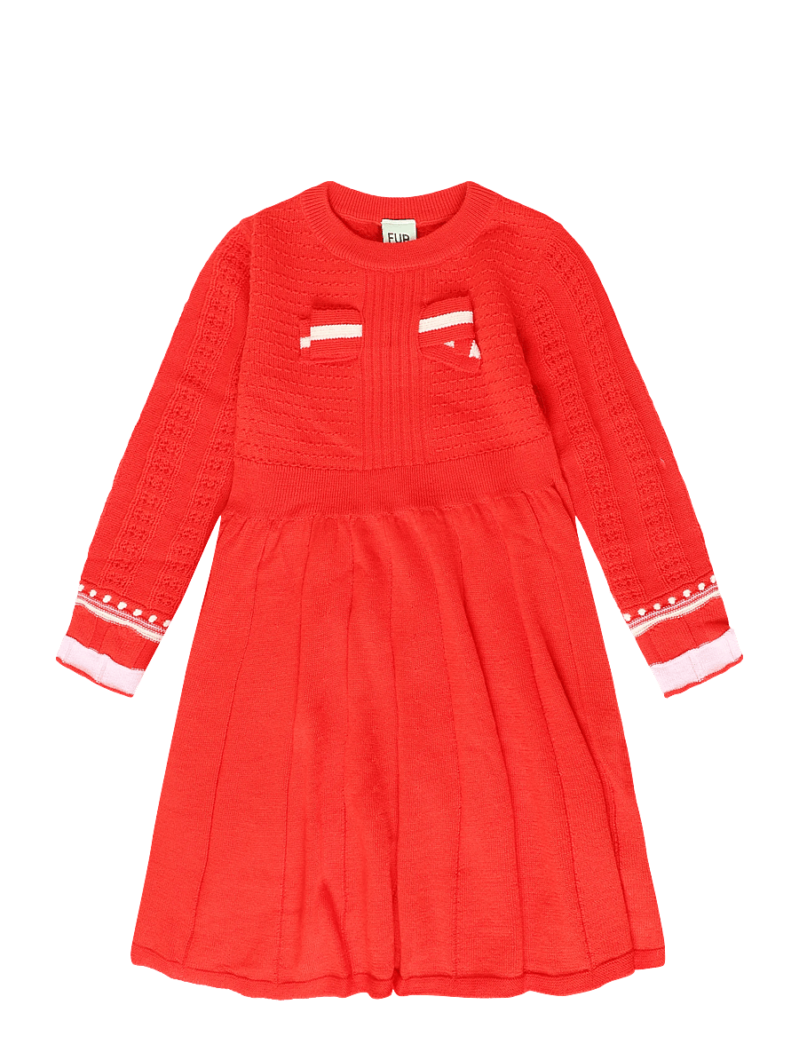 FUB - Bow Dress - langærmede hverdagskjoler - classic red - 0