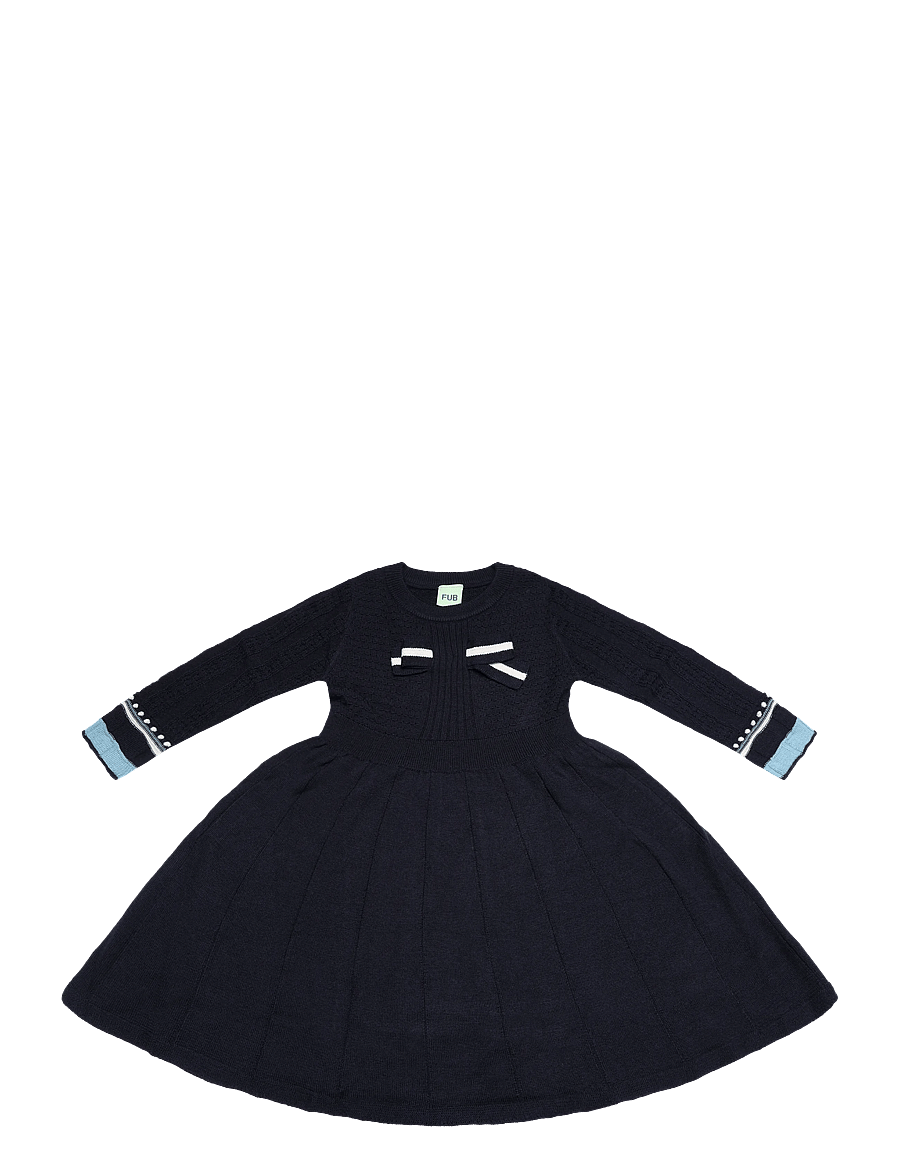 FUB - Bow Dress - sukienki codzienne z długim rękawem - dark navy - 0