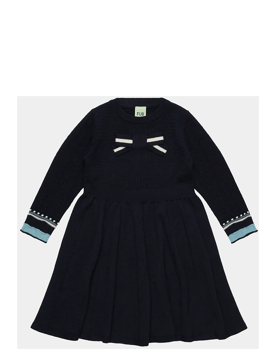 FUB - Bow Dress - langærmede hverdagskjoler - dark navy - 0