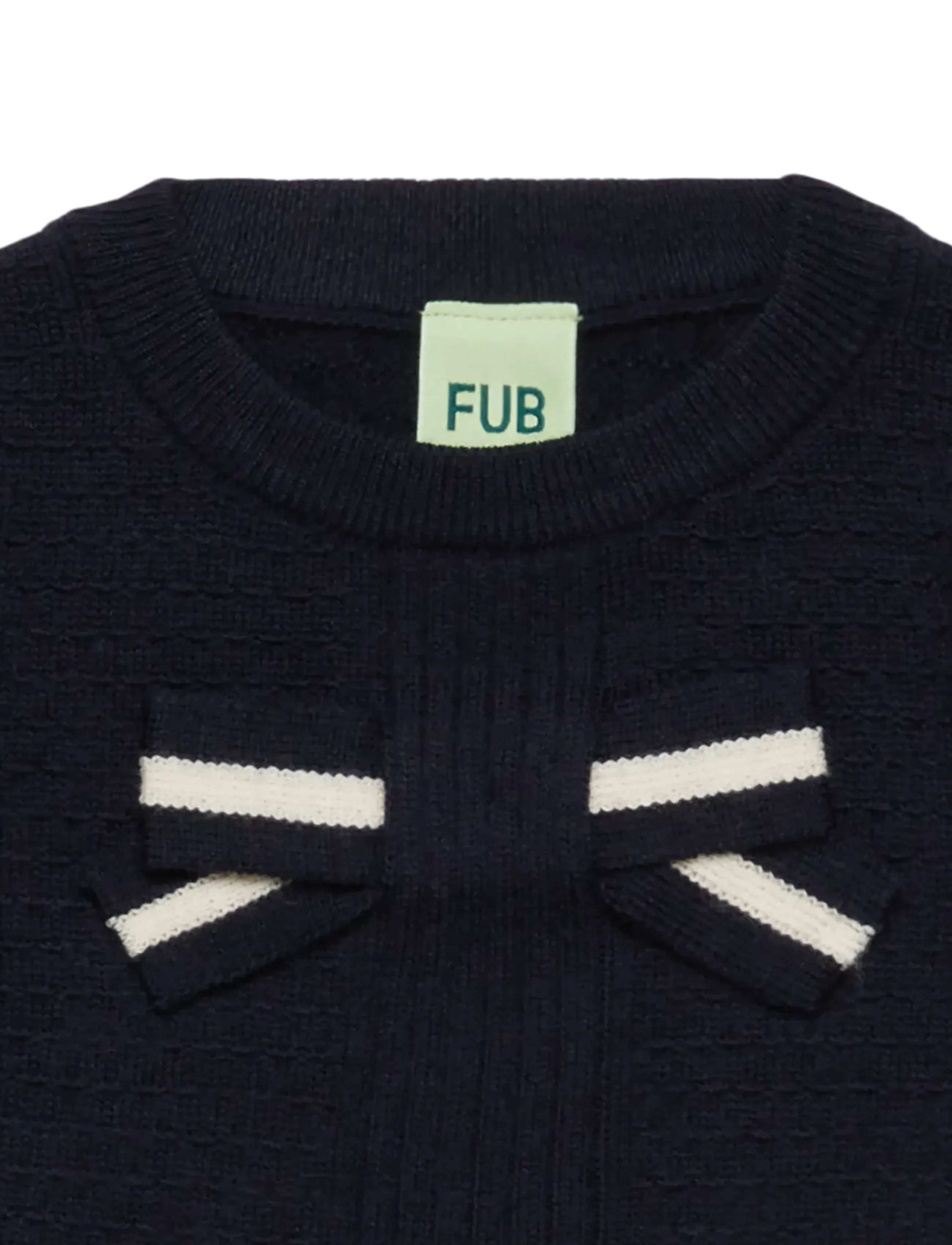 FUB - Bow Dress - long-sleeved casual dresses - dark navy - 1