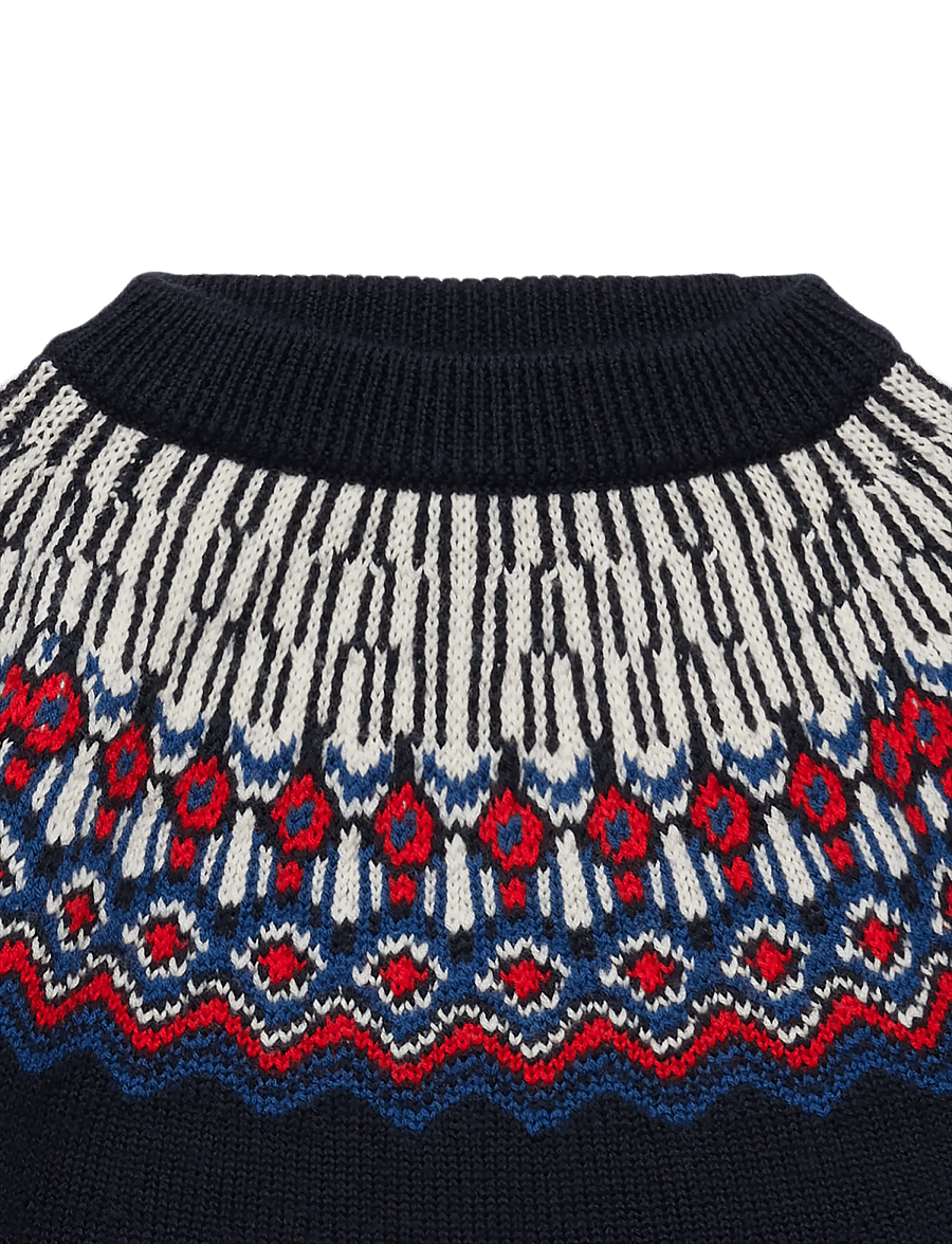 FUB - Fair Isle Sweater - dark navy - 1