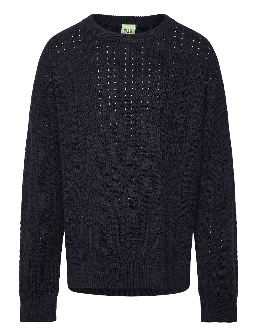 FUB - Structure Sweater - džemprid - dark navy - 0