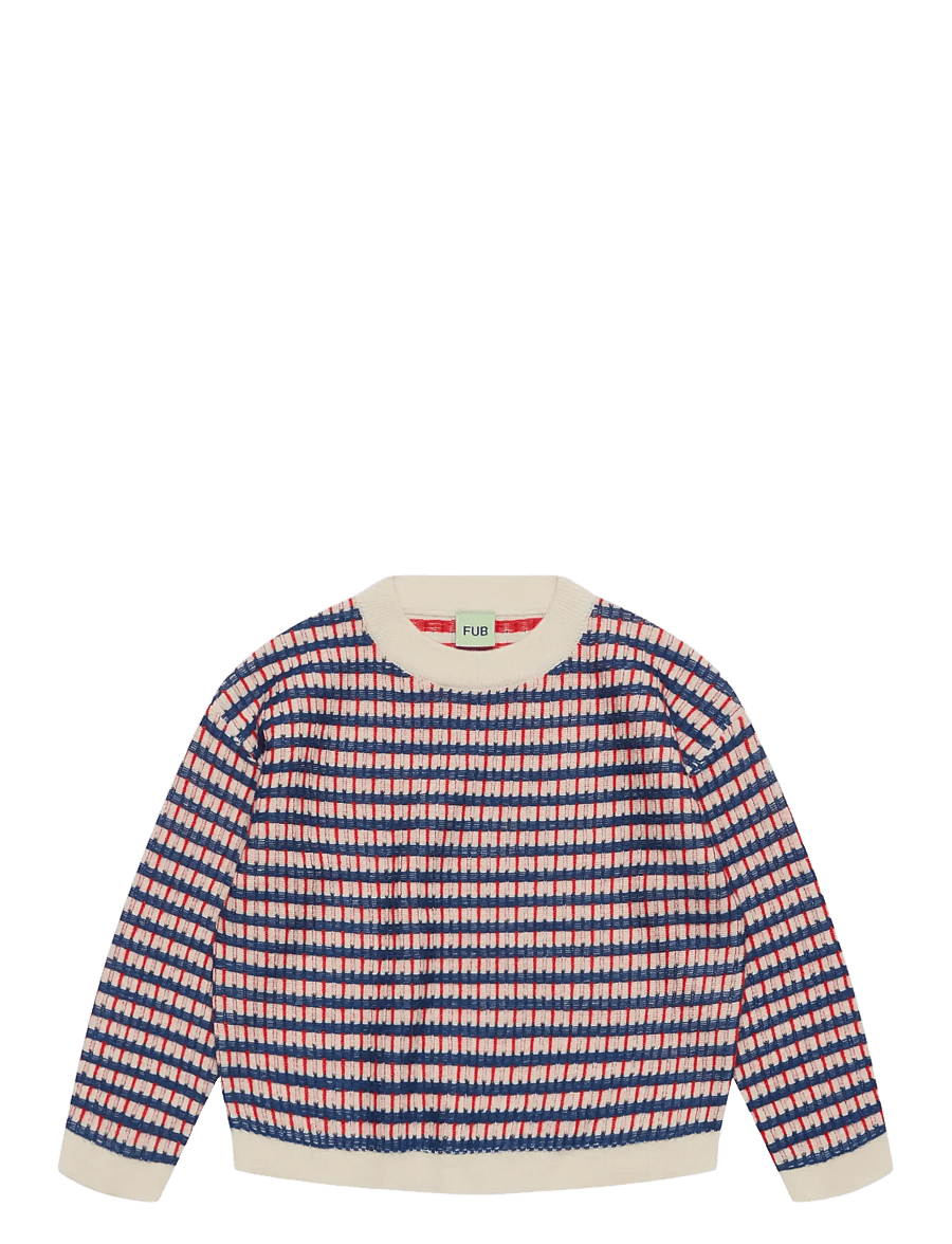 FUB - Multi Sweater - pullover - ercu/deep indigo/classic red - 0