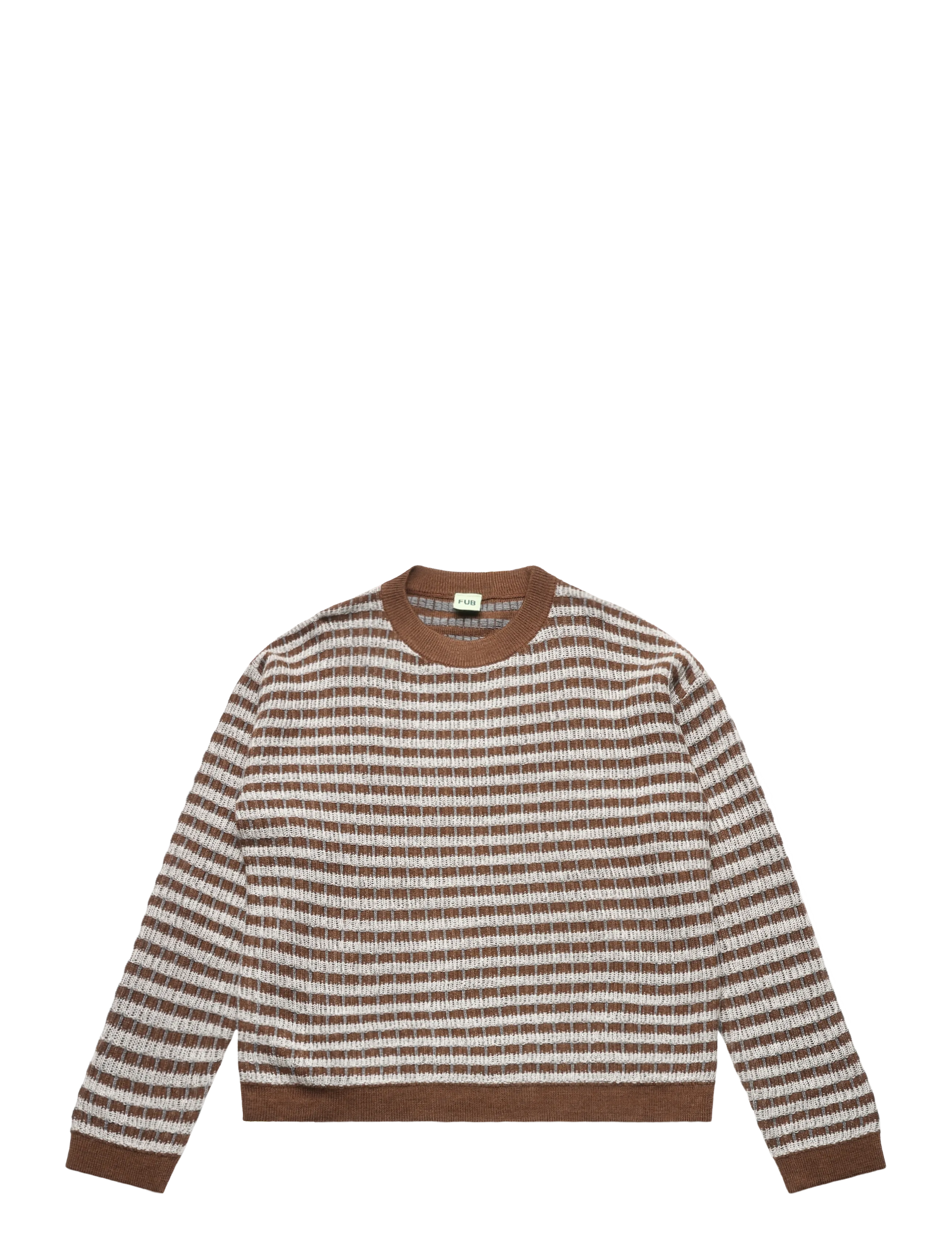 FUB Multi Sweater - Trøjer - HAZEL MELANGE/ LIGHT GREY MELANGE/STEEL / brown