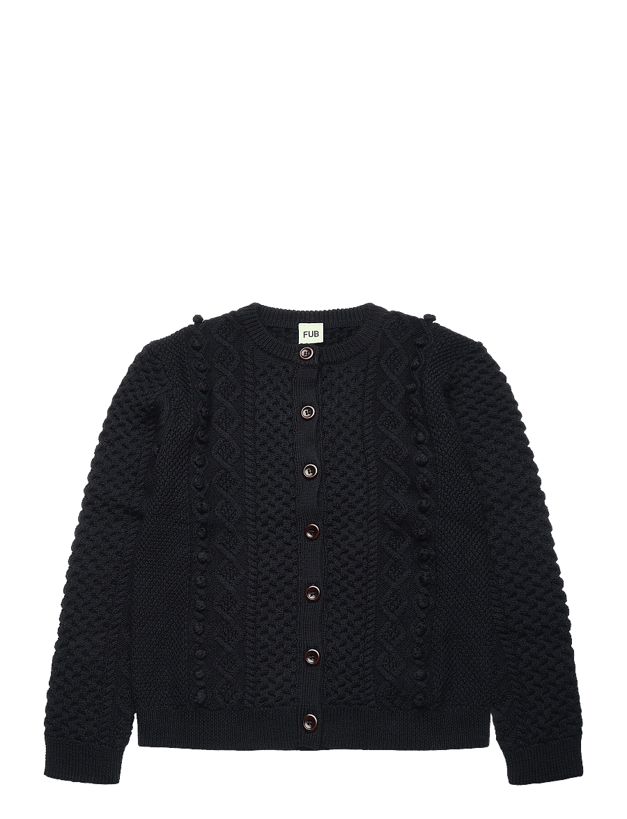 FUB - Aran Cardigan - hnepptar peysur - dark navy - 0