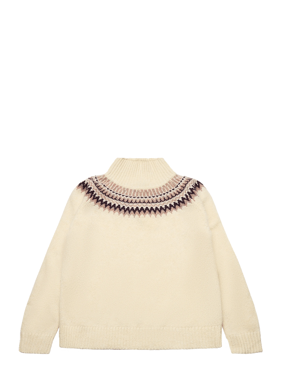 FUB - Lambswool Fair Isle Sweater - trøjer - creme - 0