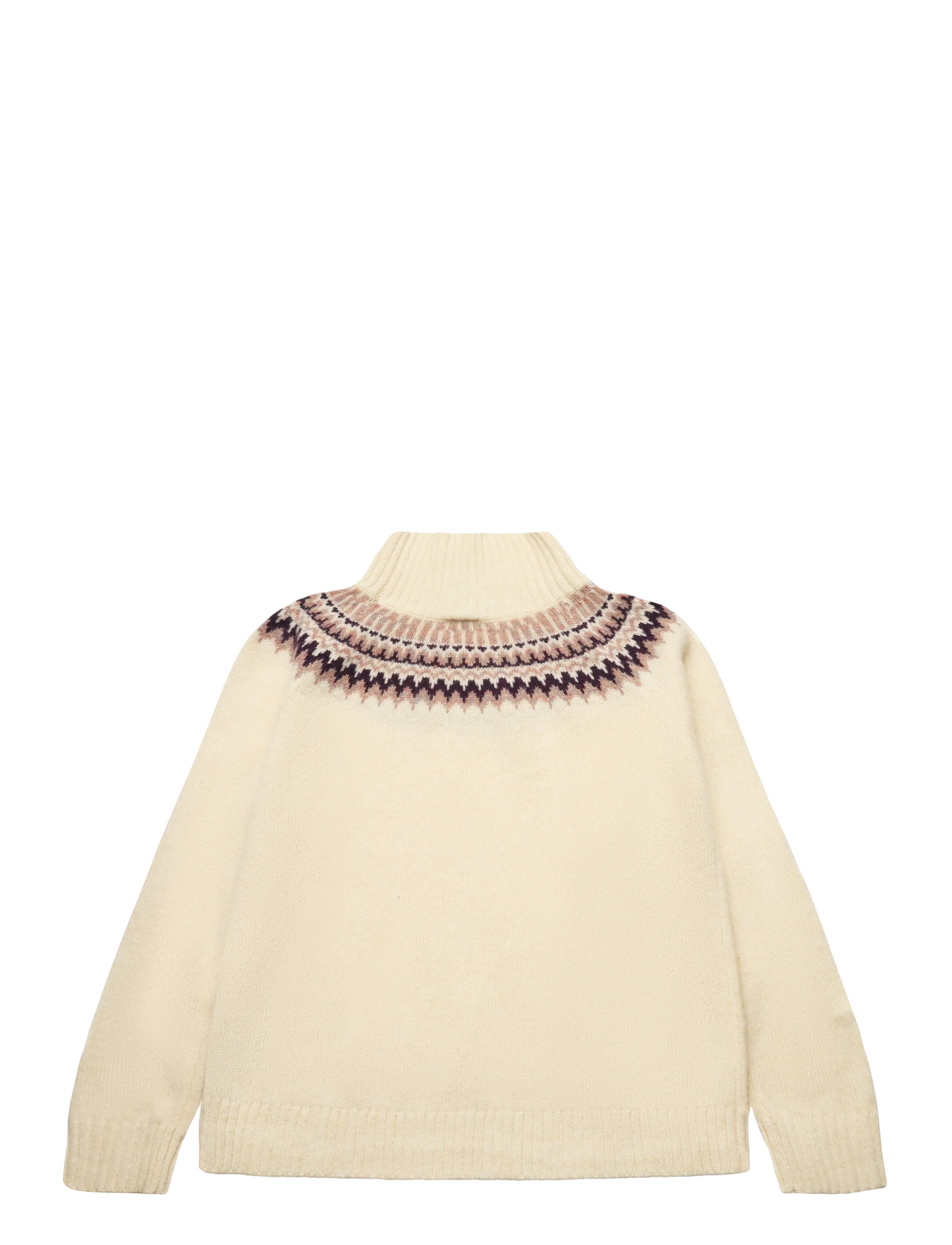FUB - Lambswool Fair Isle Sweater - trøjer - creme - 1