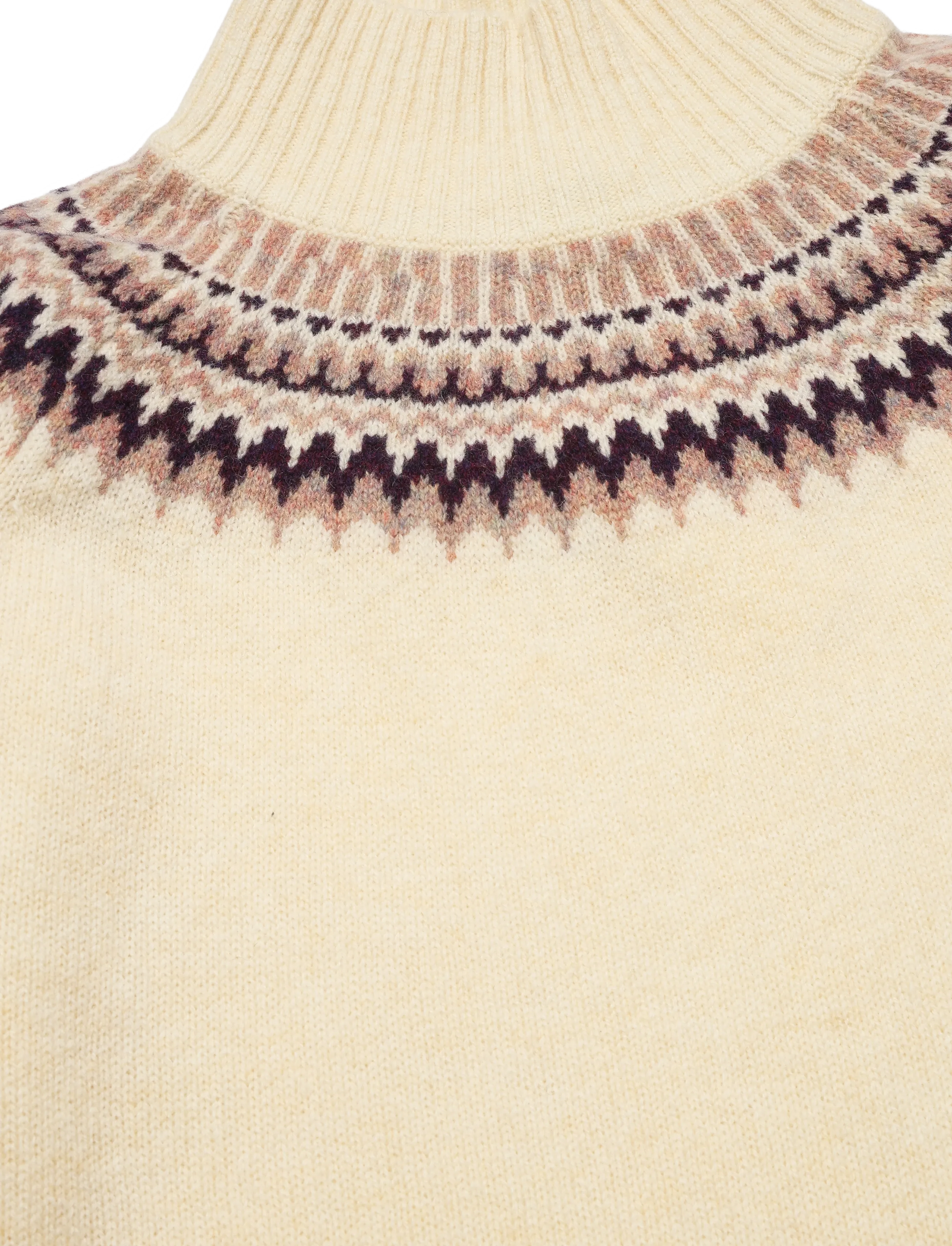 FUB - Lambswool Fair Isle Sweater - trøjer - creme - 2