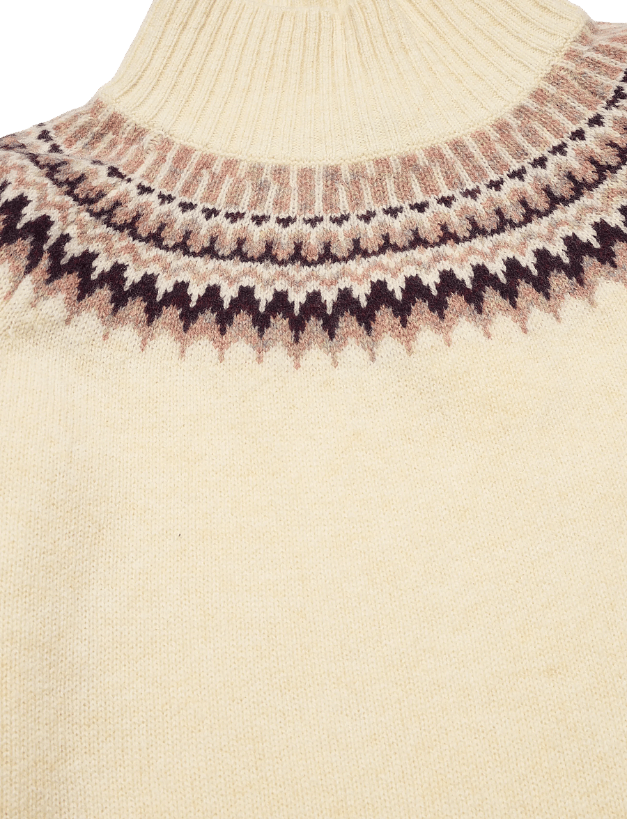 FUB - Lambswool Fair Isle Sweater - trøjer - creme - 2