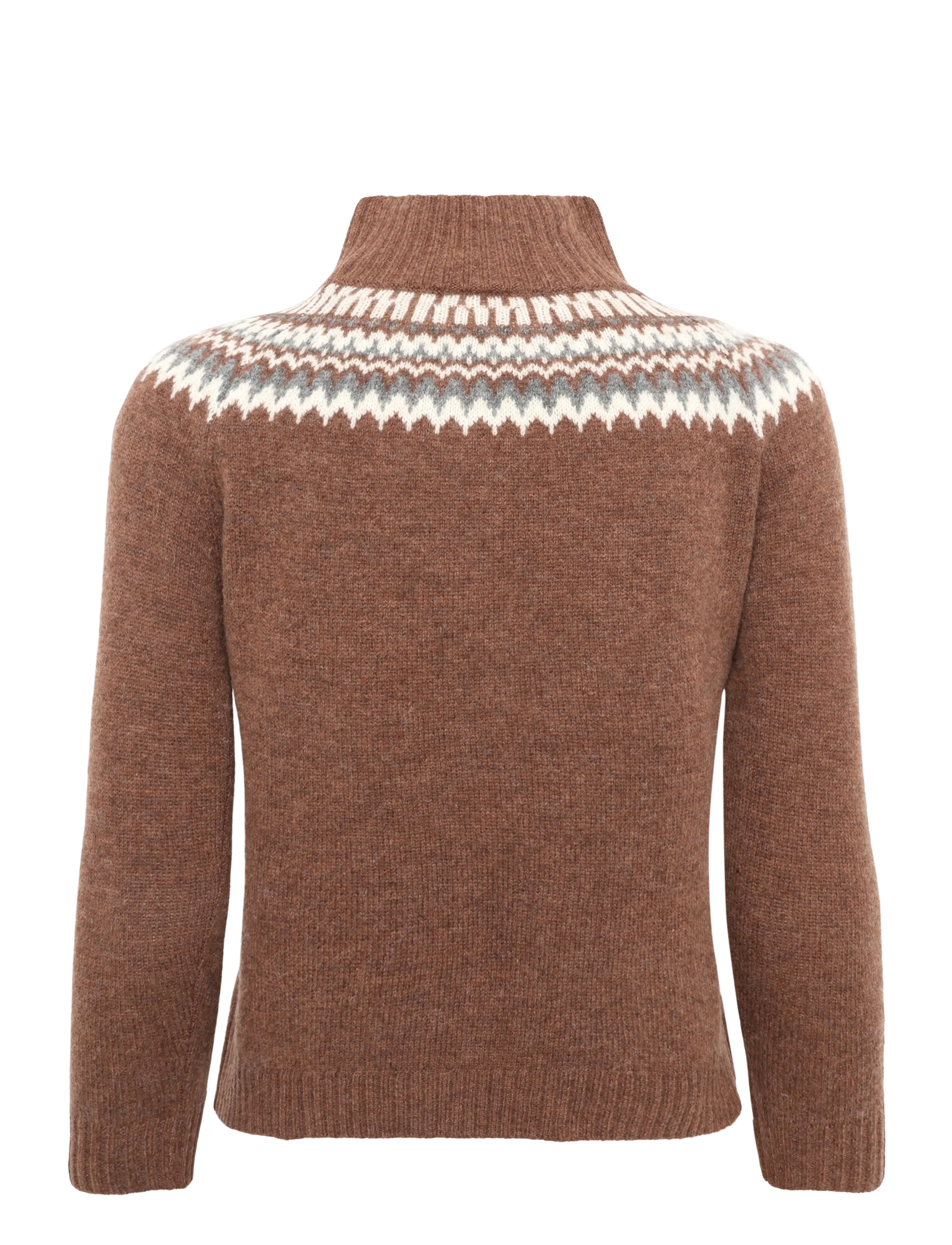 FUB - Lambswool Fair Isle Sweater - jumpers - hazel melange - 1
