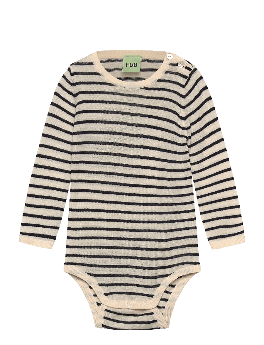 FUB - Baby Body - pikkade varrukatega bodid - ecru/dark navy - 0