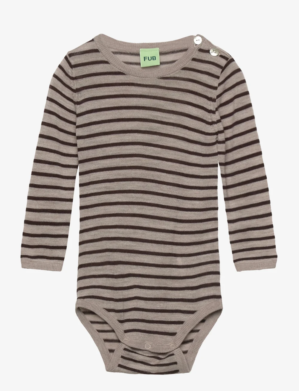 FUB - Baby Body - langærmede heldragter - oat melange/mocca - 0