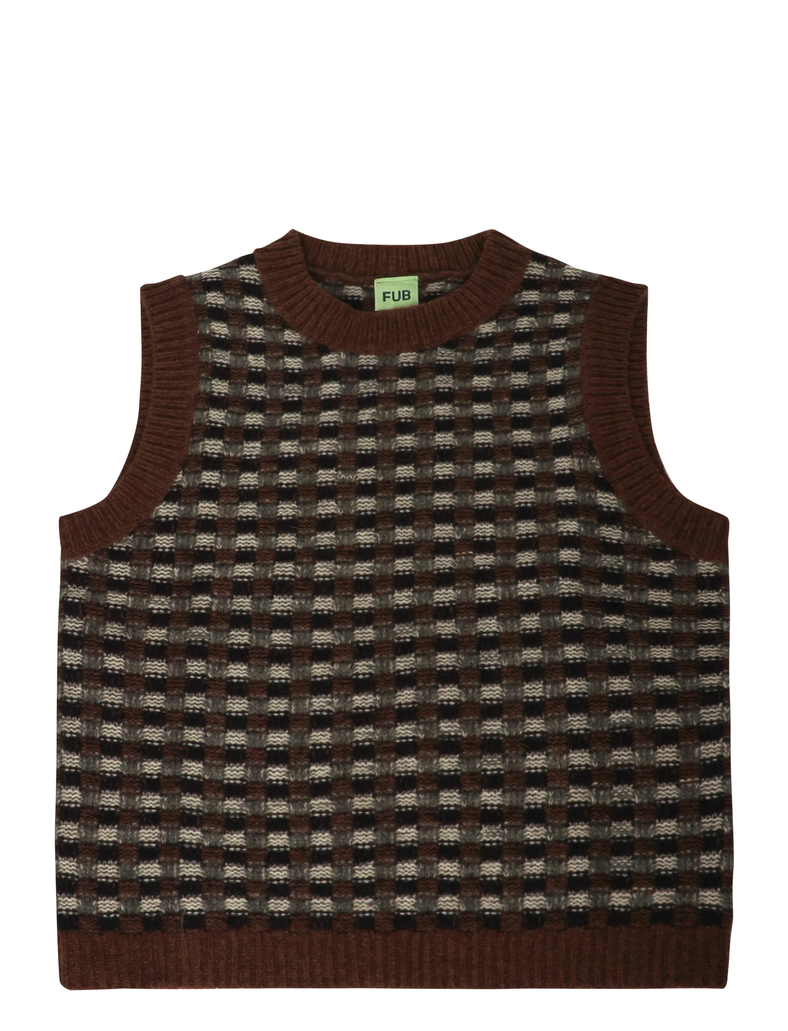 FUB Lambswool Vest - Riided - HAZEL MELANGE / brown