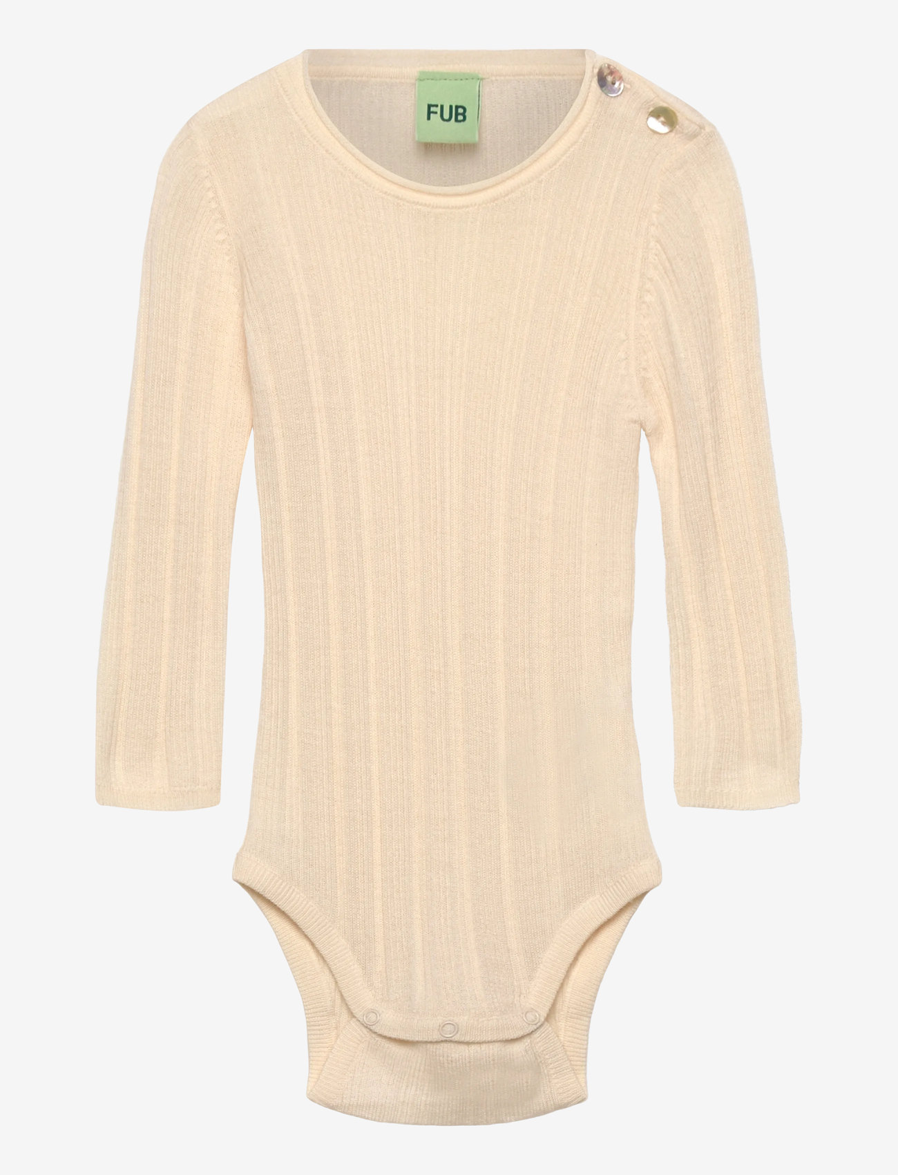 FUB - Baby Rib Body - langærmede bodyer - ecru - 0