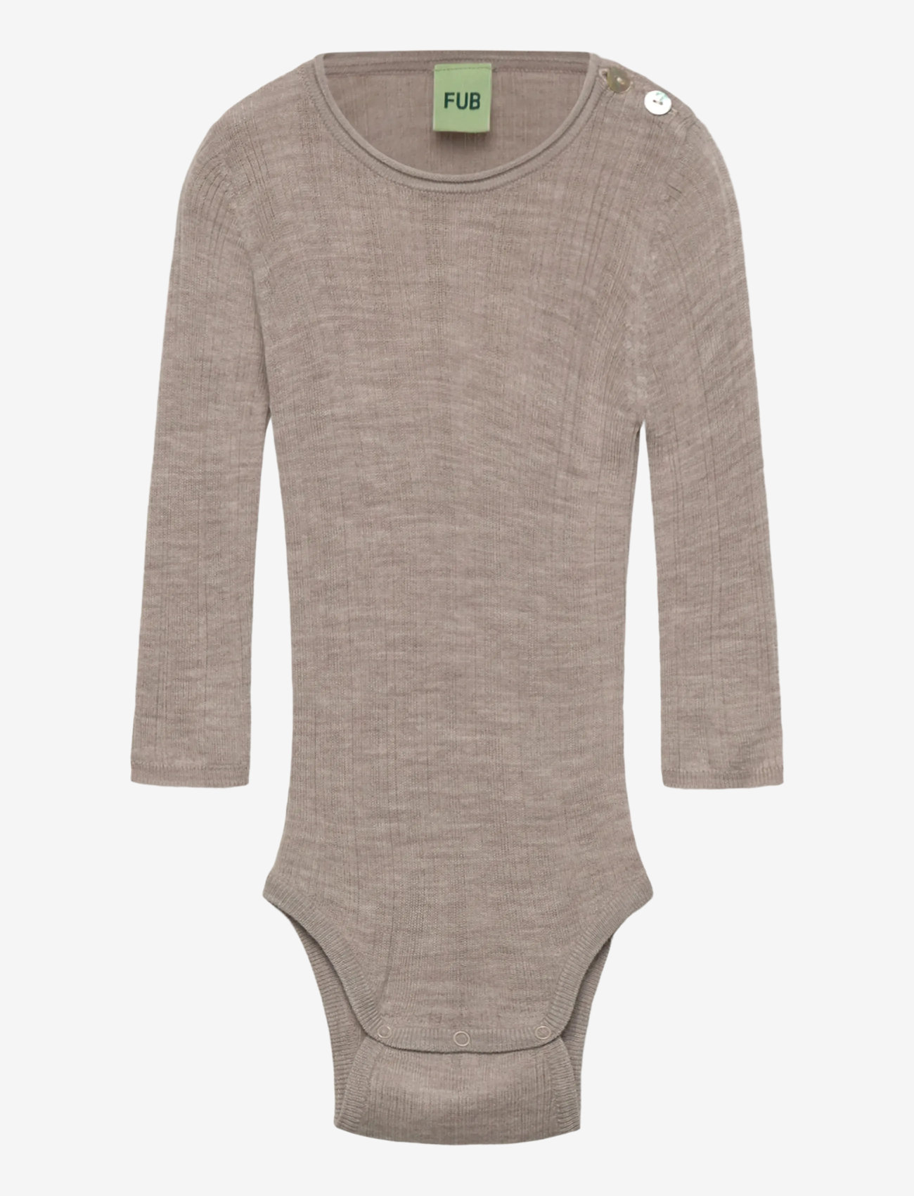 FUB - Baby Rib Body - rāpulīši ar garām piedurknēm - oat melange - 0