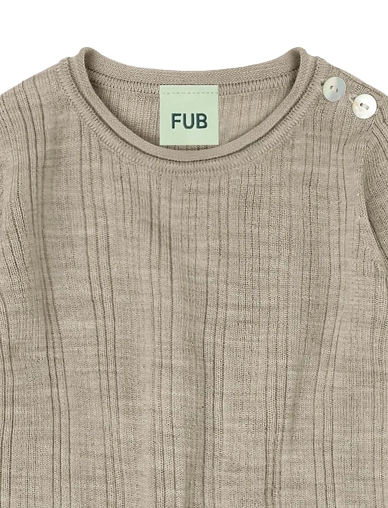 FUB - Baby Rib Body - rāpulīši ar garām piedurknēm - oat melange - 2