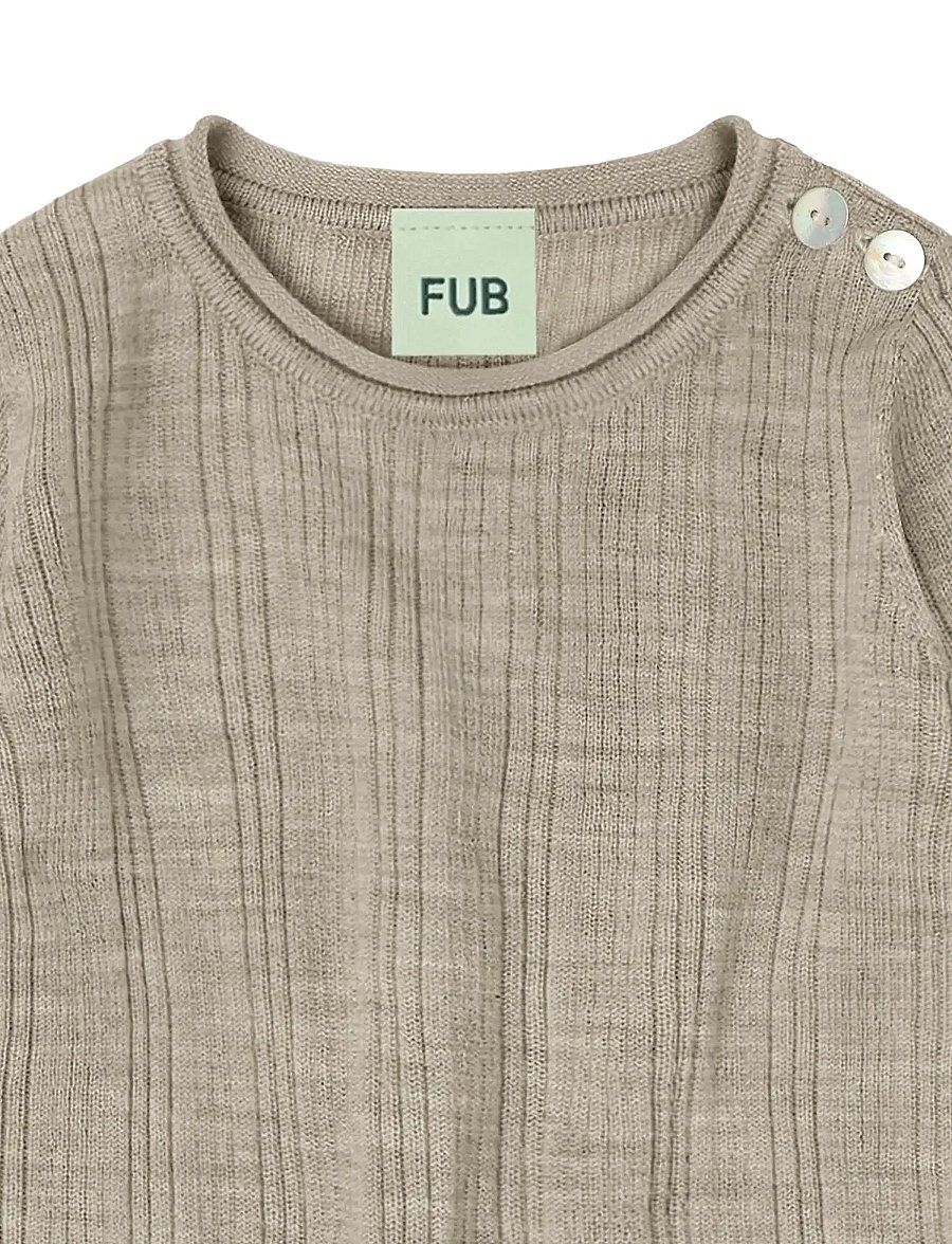 FUB - Baby Rib Body - langärmelige bodys - oat melange - 2