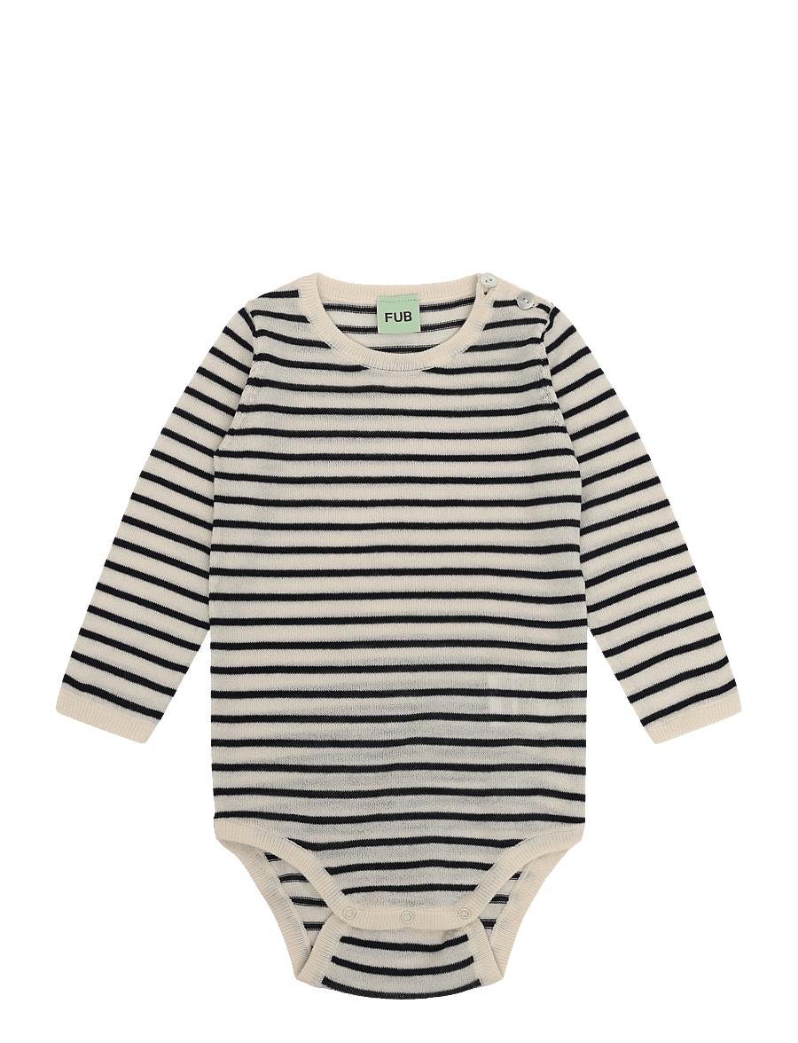 FUB - Baby Body - uldundertøj baby - ecru/dark navy - 0
