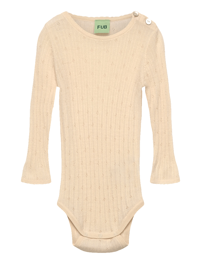 FUB - Baby Pointelle Body - pikkade varrukatega bodid - ecru - 0