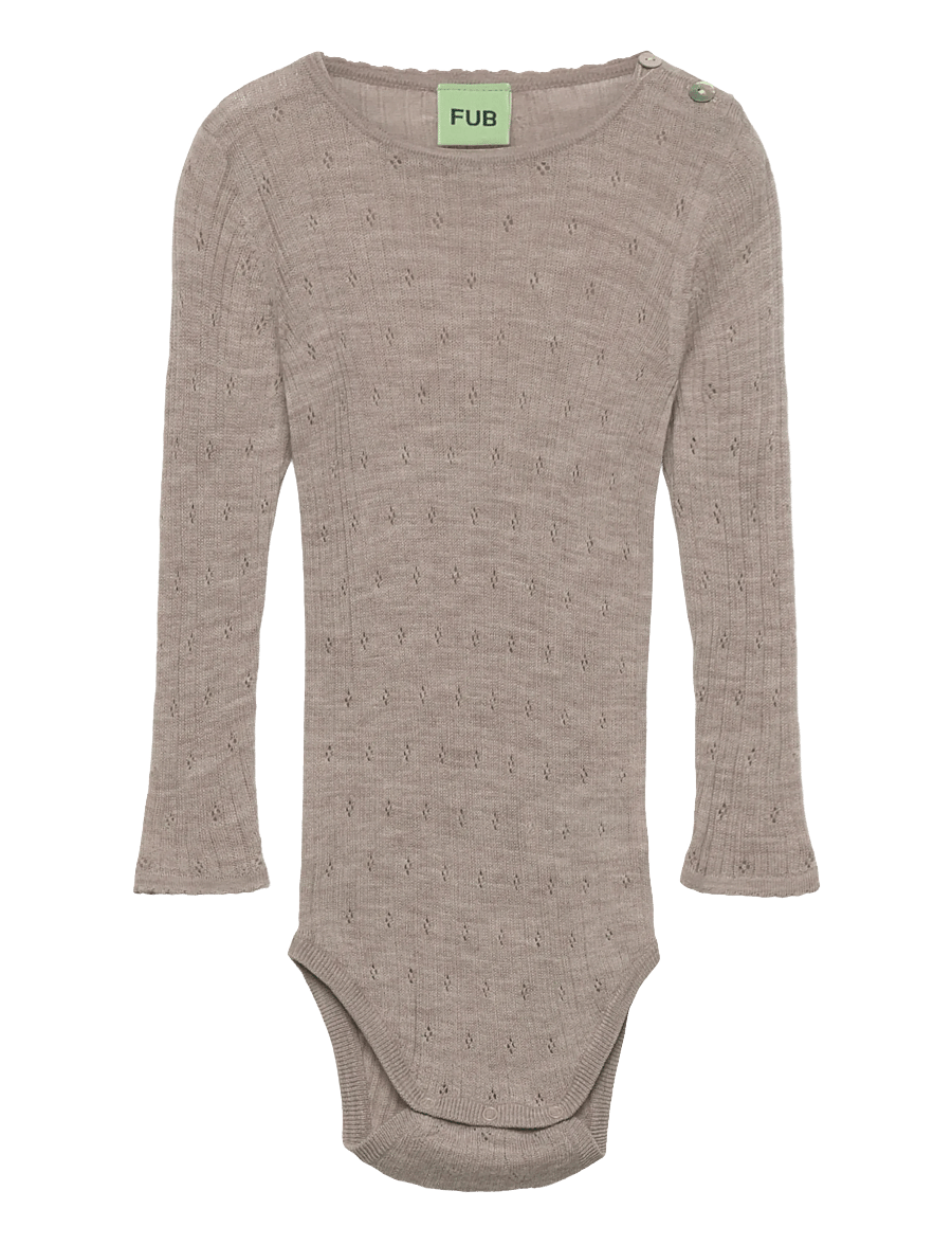 FUB - Baby Pointelle Body - oat melange - 0