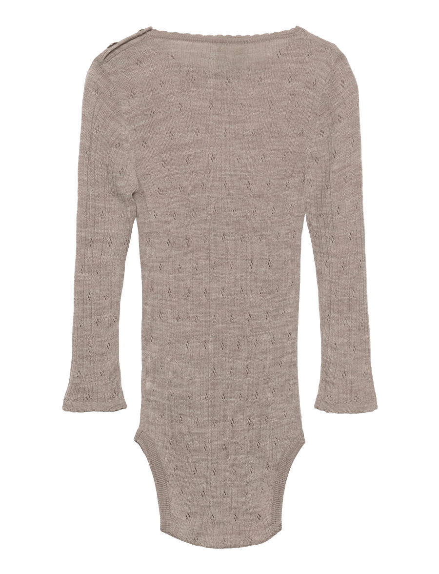 FUB - Baby Pointelle Body - oat melange - 1