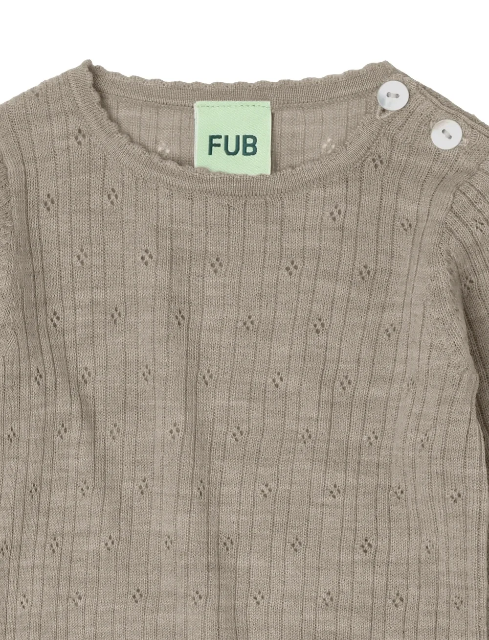 FUB - Baby Pointelle Body - langärmelige bodys - oat melange - 2