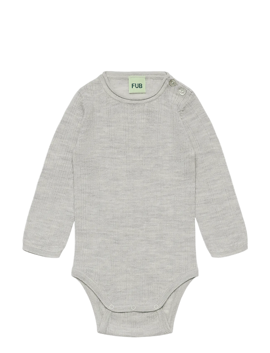 FUB - Baby Rib Body - base layer baby - light grey melange - 0