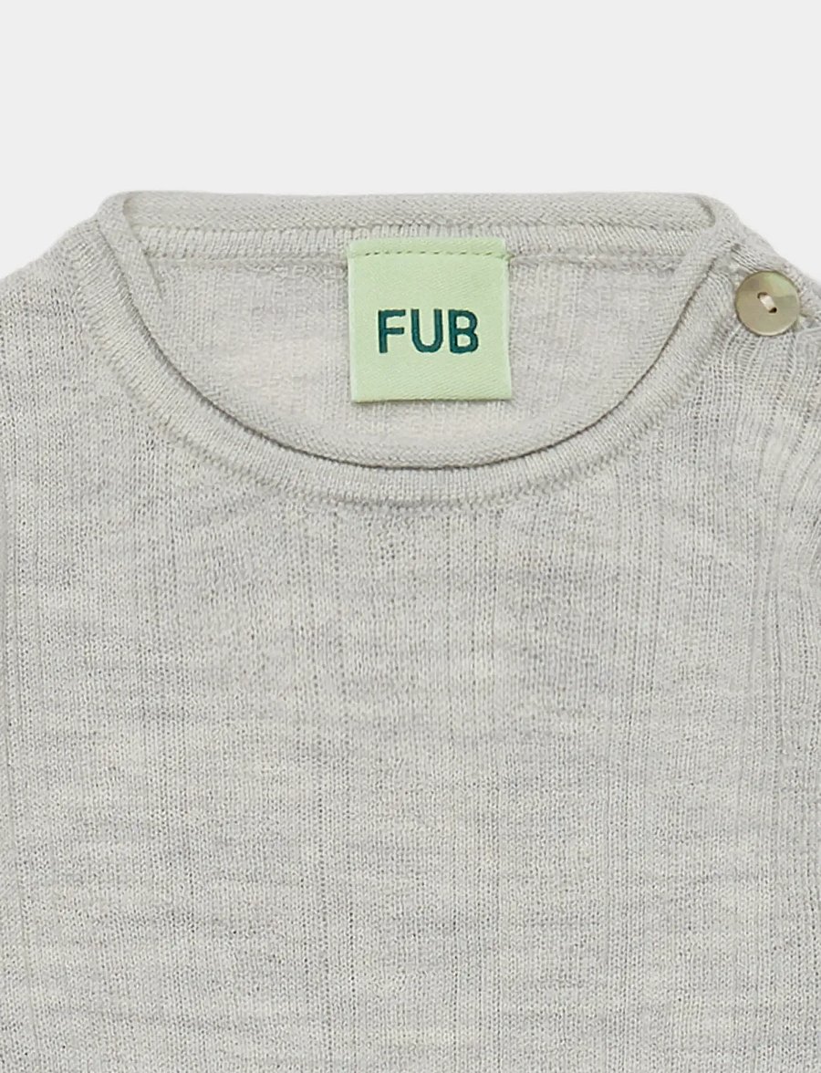 FUB - Baby Rib Body - base layer baby - light grey melange - 1