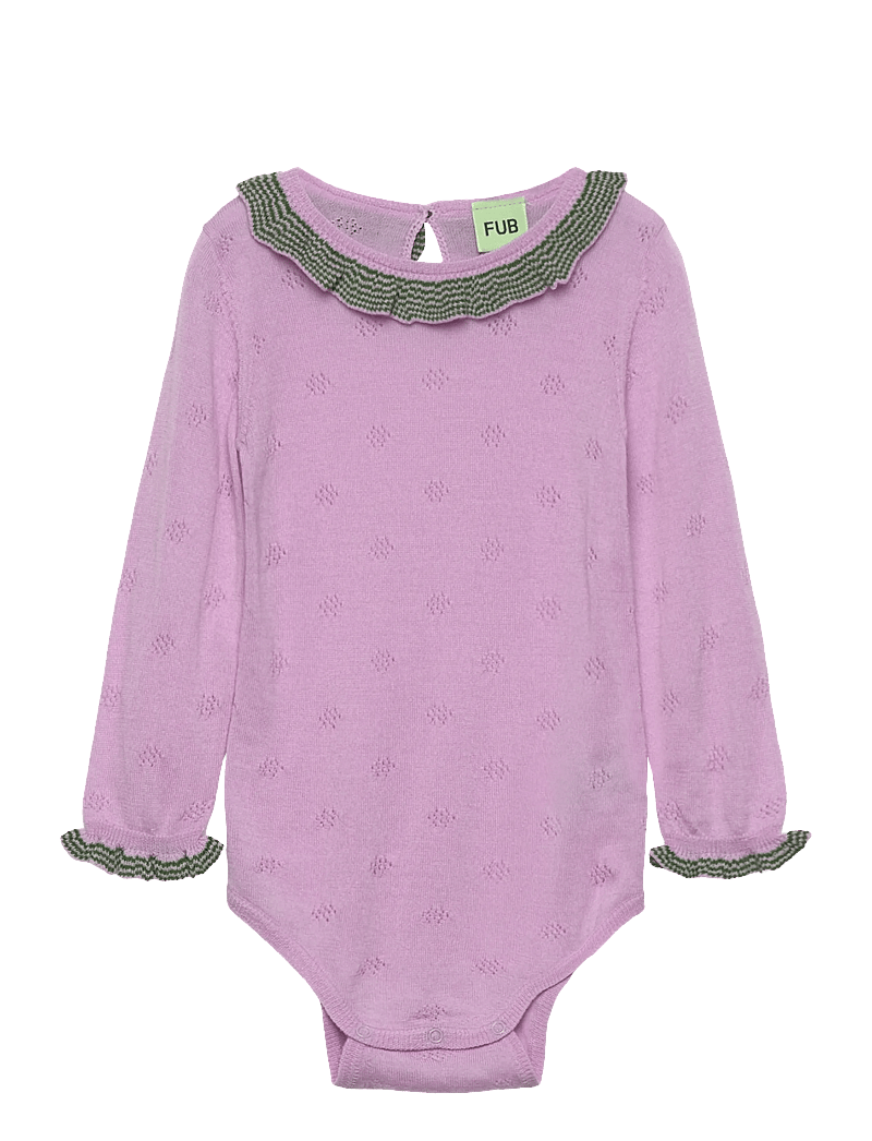FUB - Baby Ruffle Body - rāpulīši ar garām piedurknēm - iris - 0