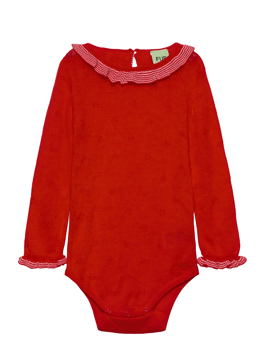 FUB - Baby Ruffle Body - långärmade bodies - signal red - 0