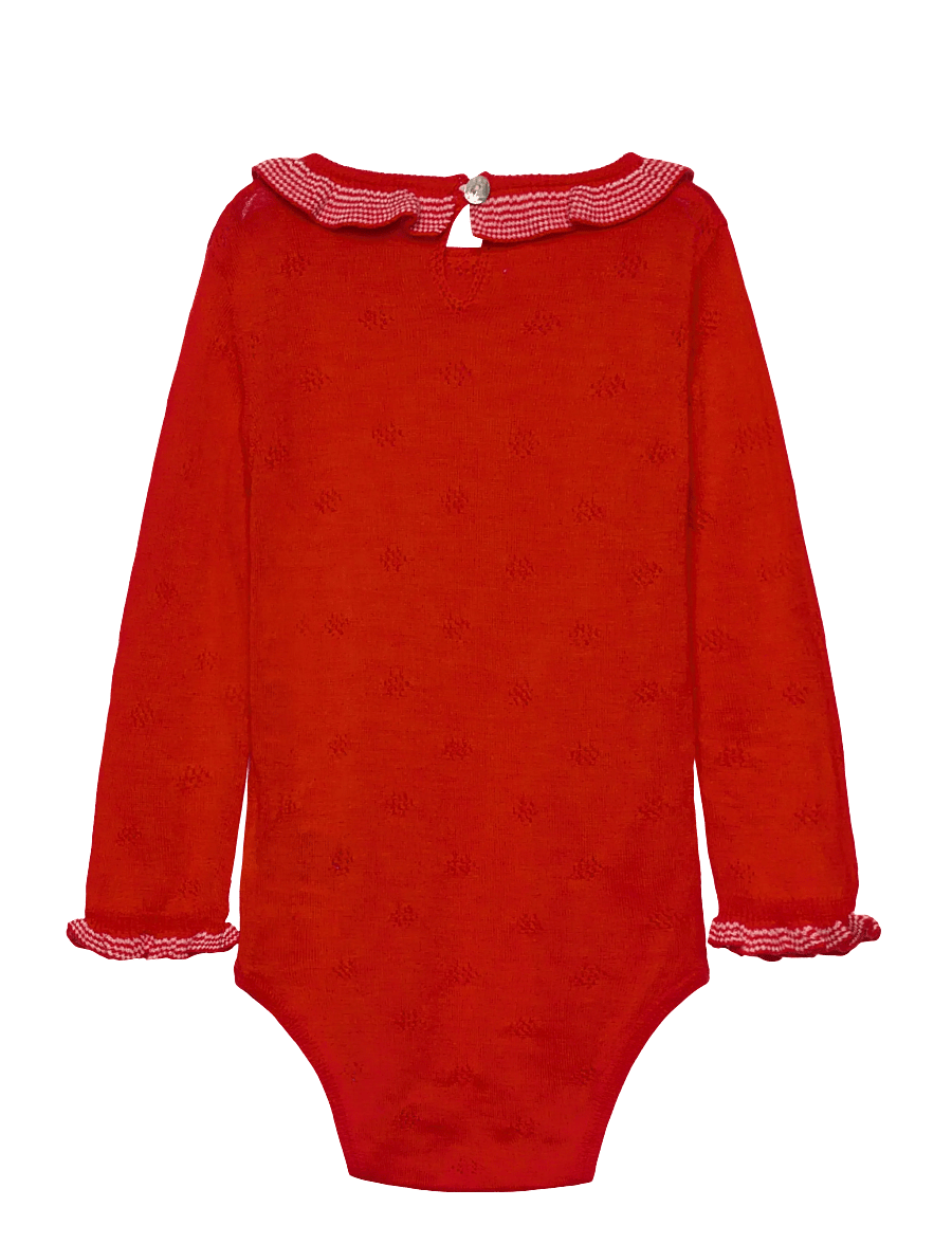 FUB - Baby Ruffle Body - långärmade bodies - signal red - 1